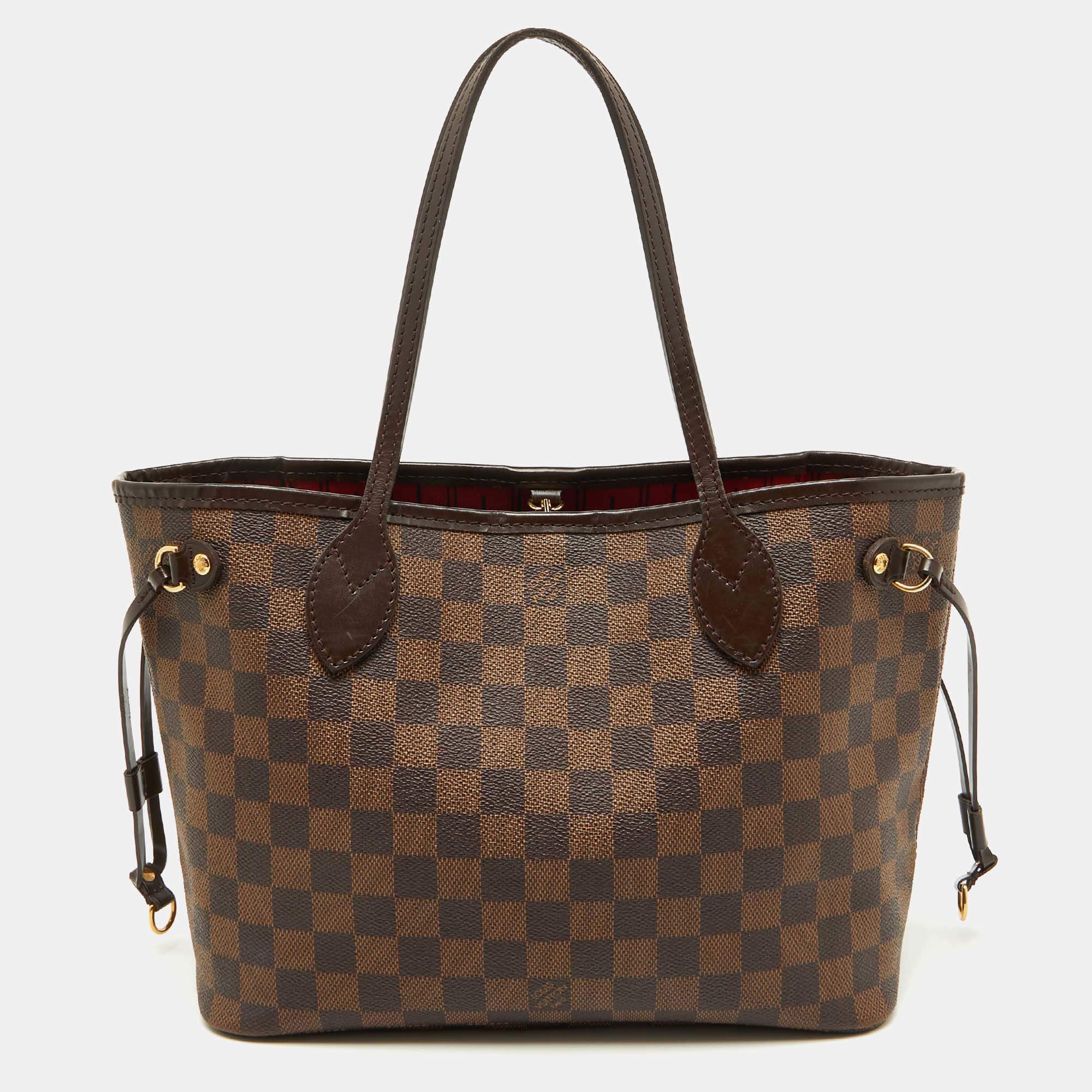Louis Vuitton Damier Ebene Canvas Neverfull PM Bag