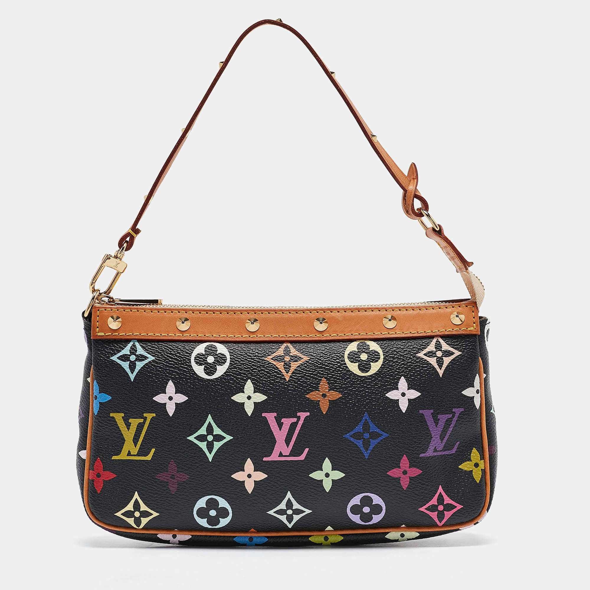 Pre Owned Louis Vuitton Black Monogram Multicolore Canvas Pochette Accessories