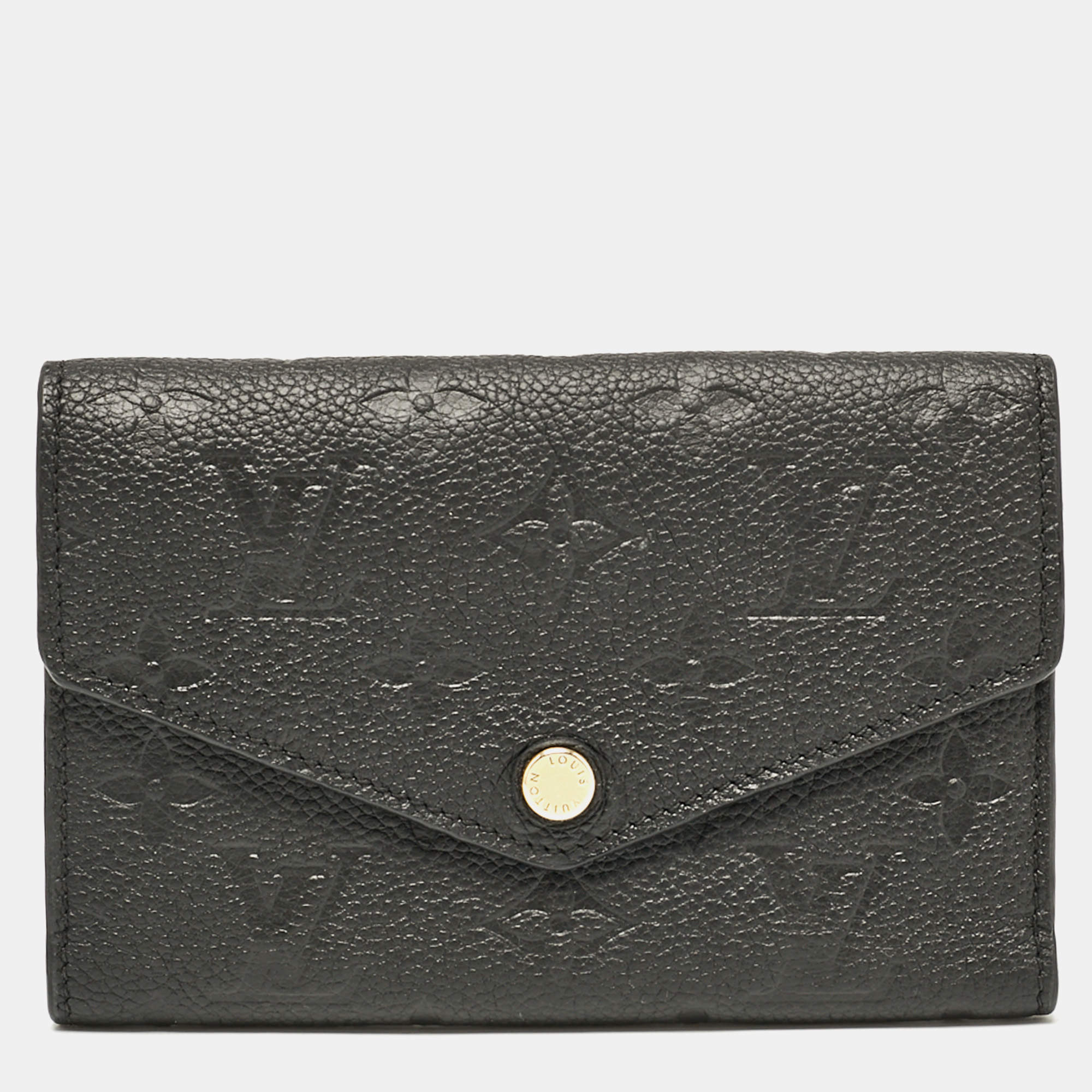 Pre Owned Louis Vuitton Black Monogram Empreinte Leather Curieuse Wallet