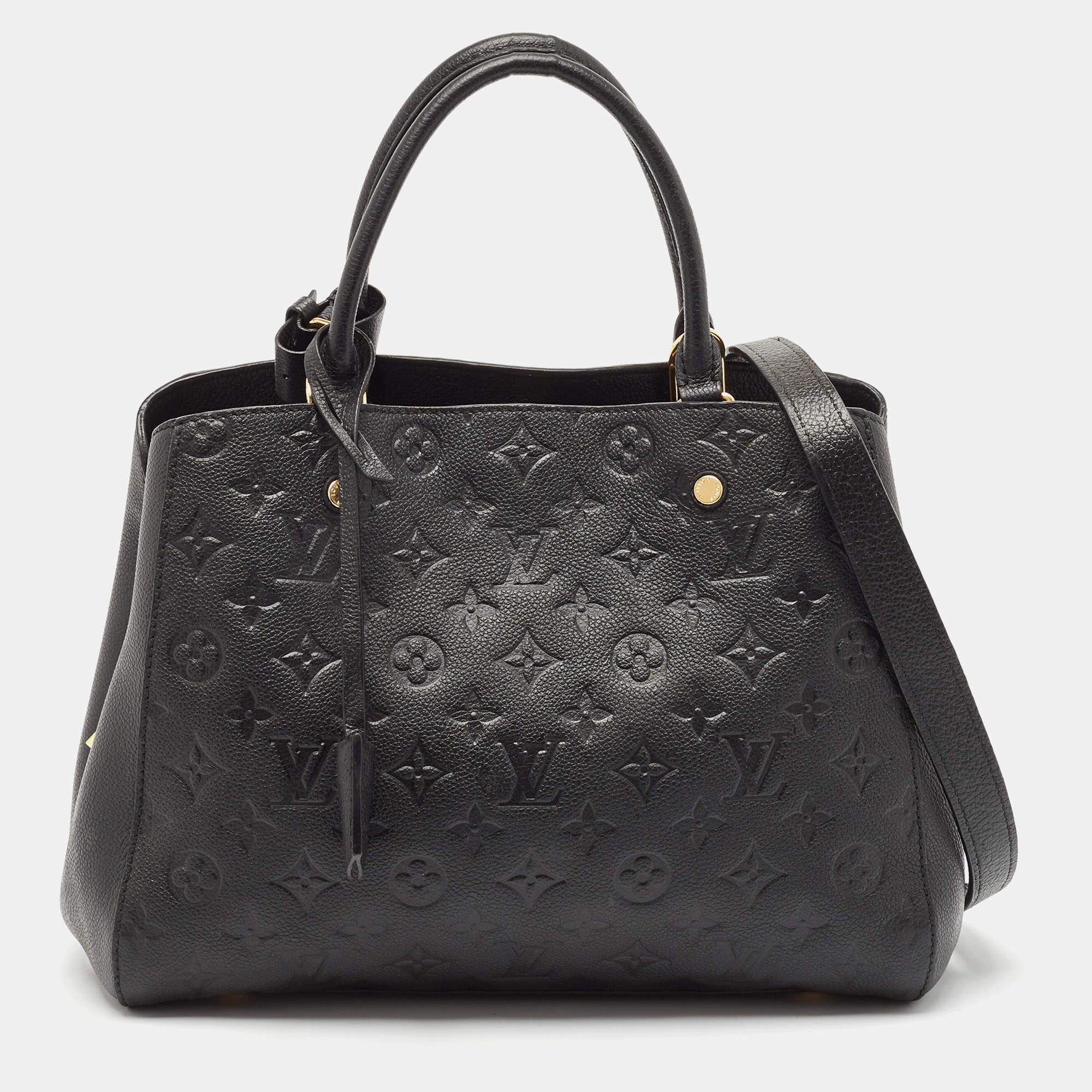 Pre Owned Louis Vuitton Black Monogram Empreinte Montaigne MM Bag