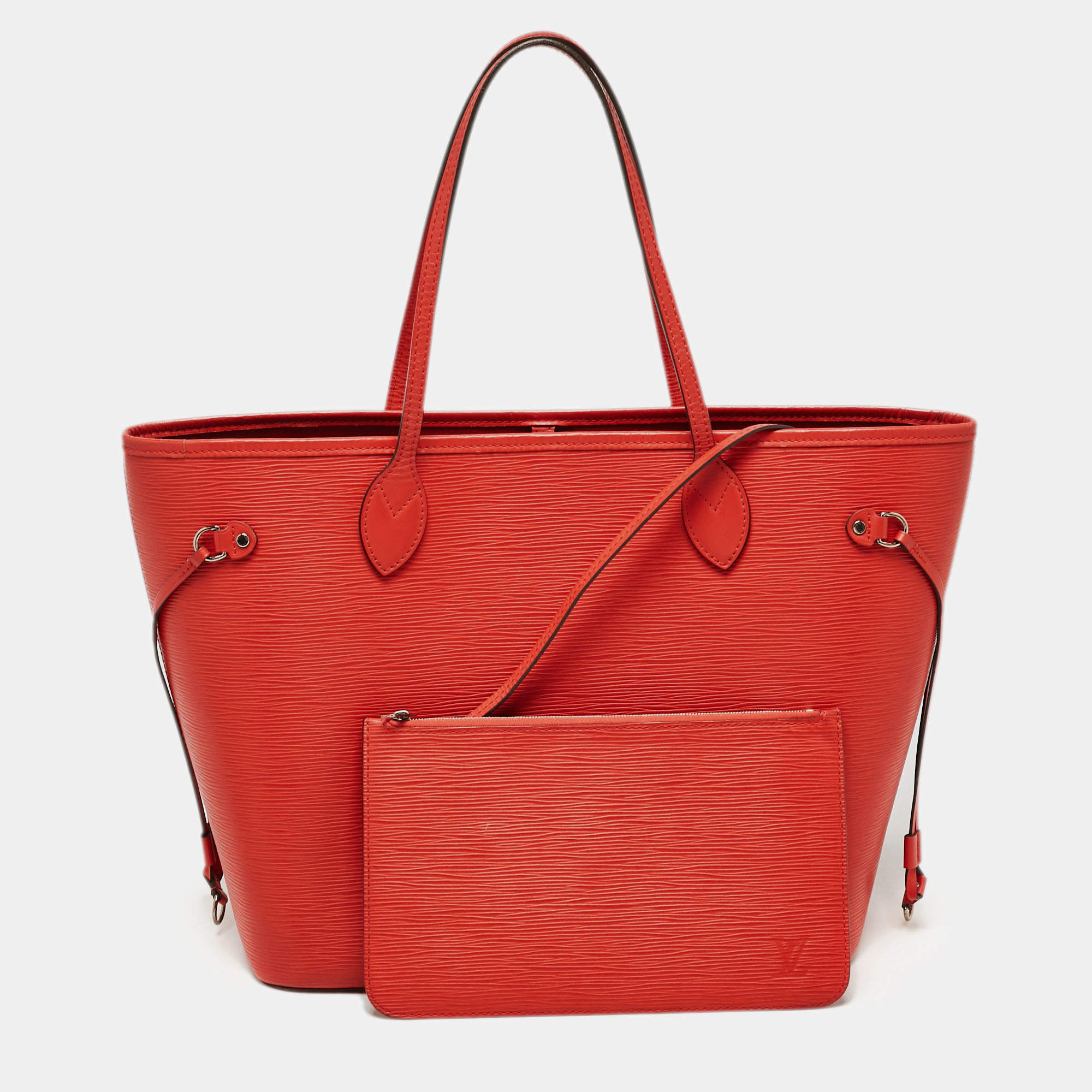 Louis Vuitton Castillan Red Epi Leather Neverfull MM Bag
