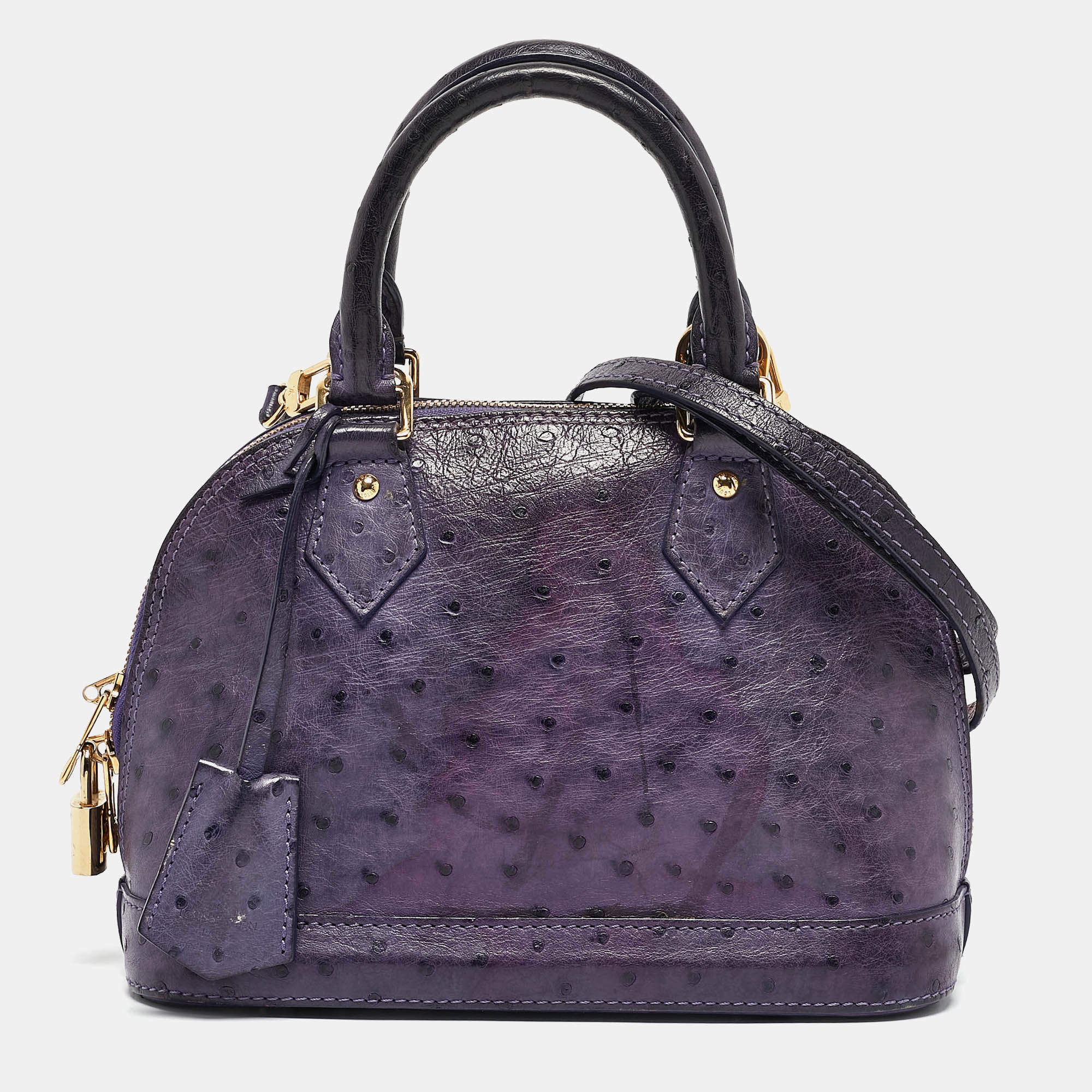 Louis Vuitton Purple Ostrich Alma BB Bag