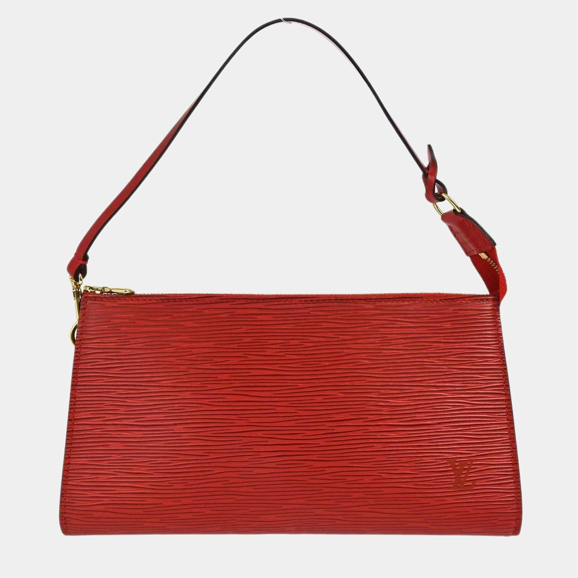 Louis Vuitton Red Epi Leather Pochette Accessoires Shoulder Bag