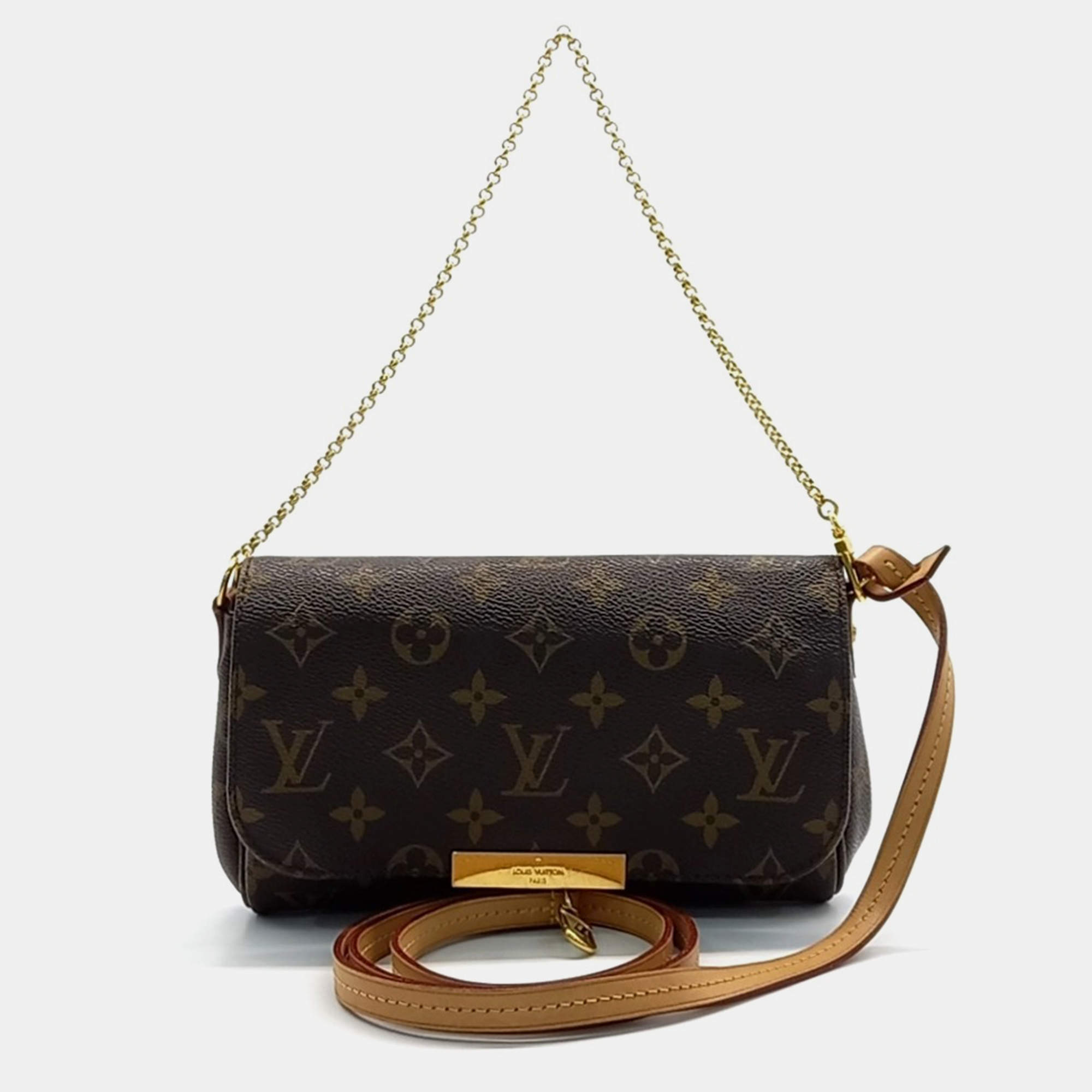 Pre Owned Louis Vuitton Brown Canvas Monogram Favorite PM bag