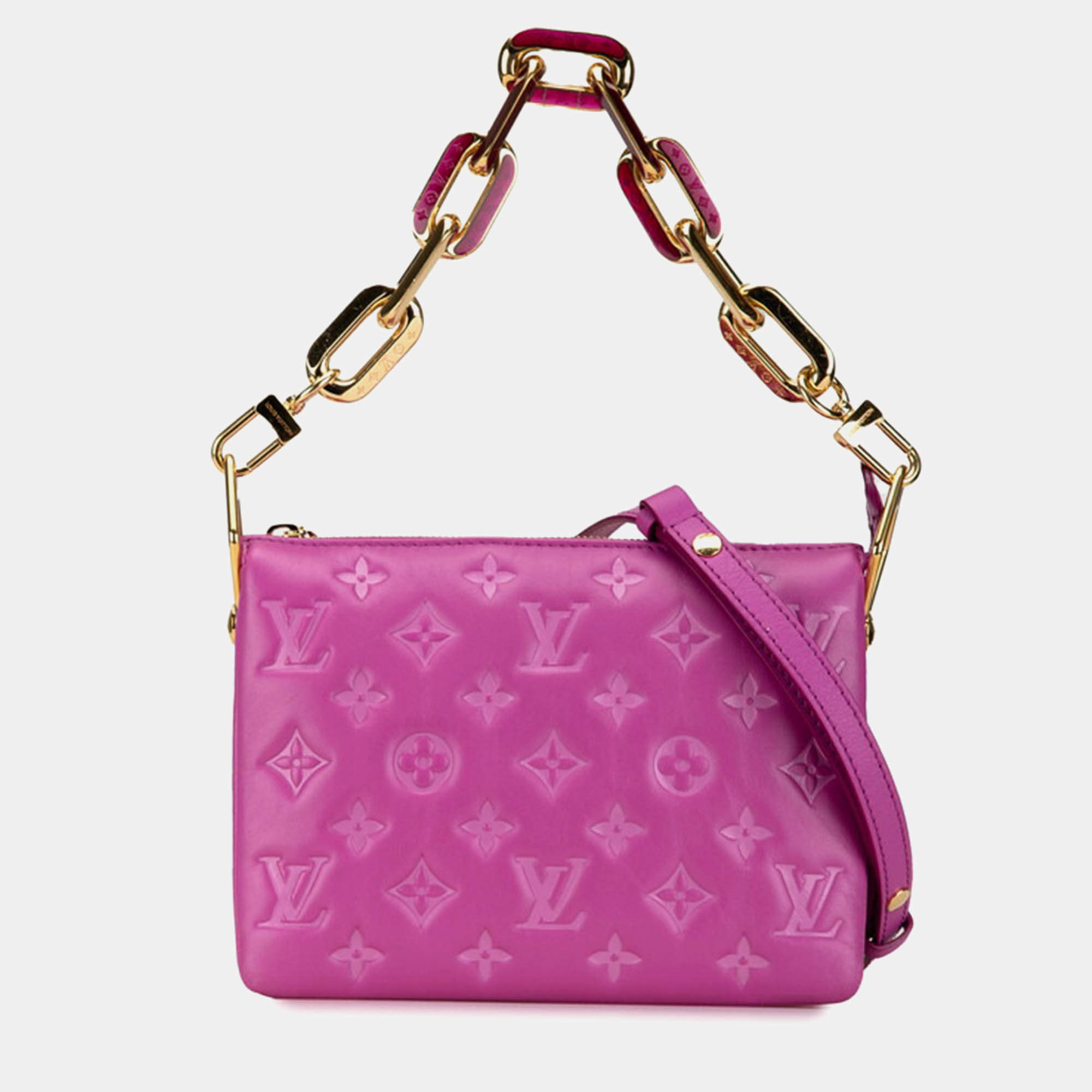 Louis Vuitton Pink  Leather Coussin BB Handbag