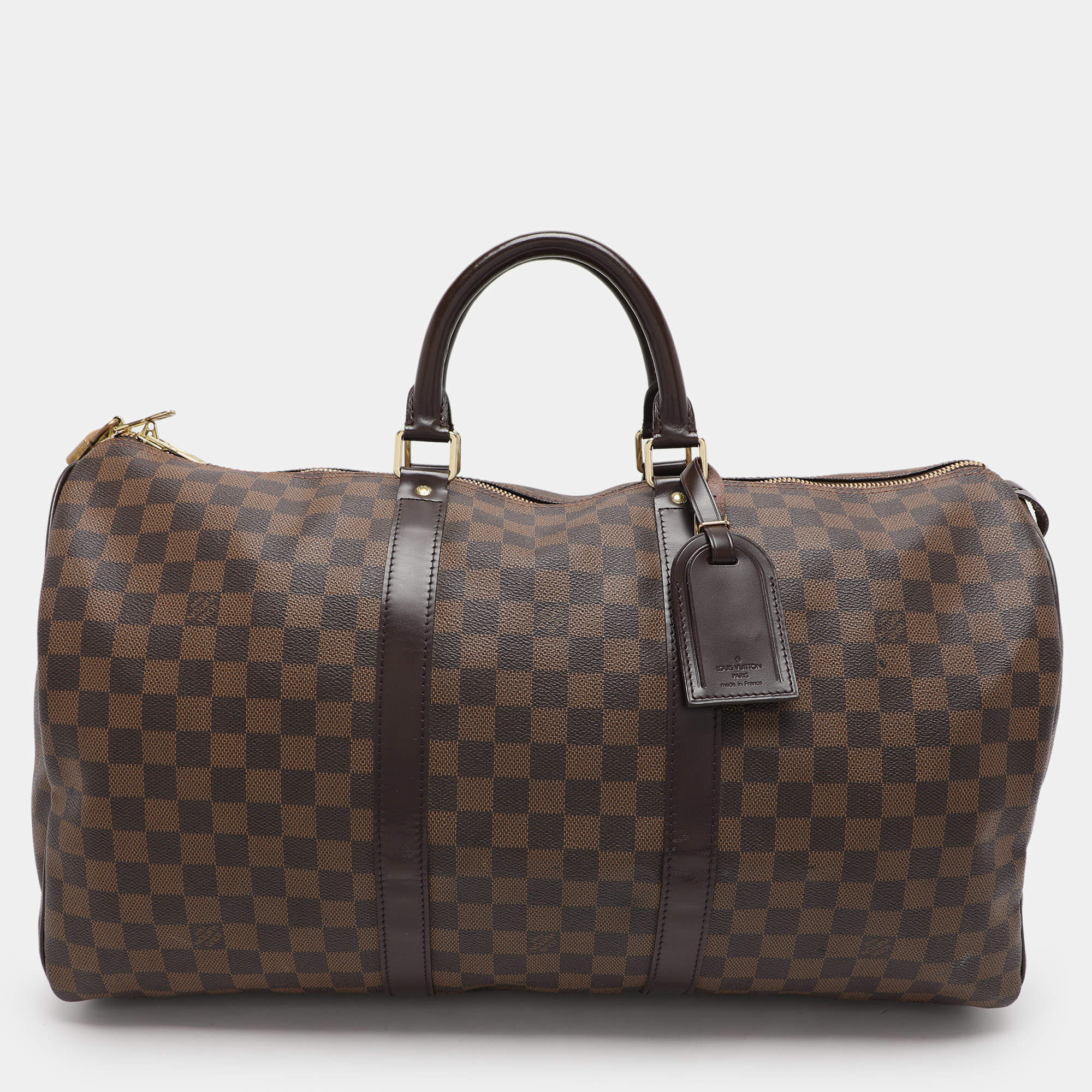 Pre Owned Louis Vuitton Damier Ebene Canvas Keepall 50 Bag