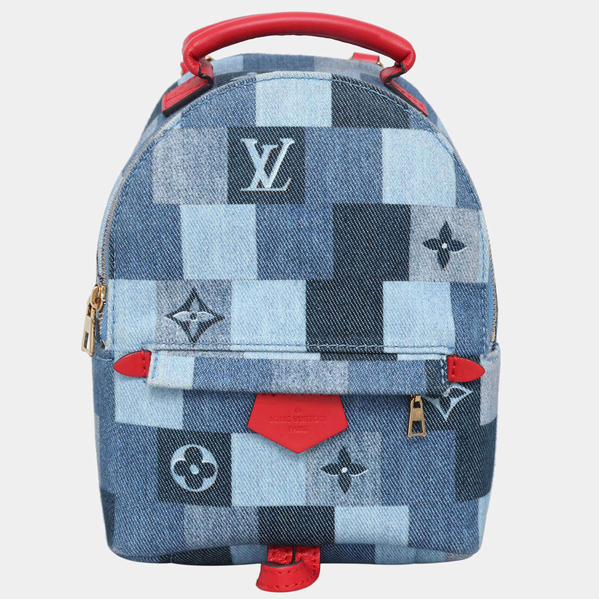 Louis Blue Canvas Vuitton Monogram Denim Mini Palm Springs Backpack