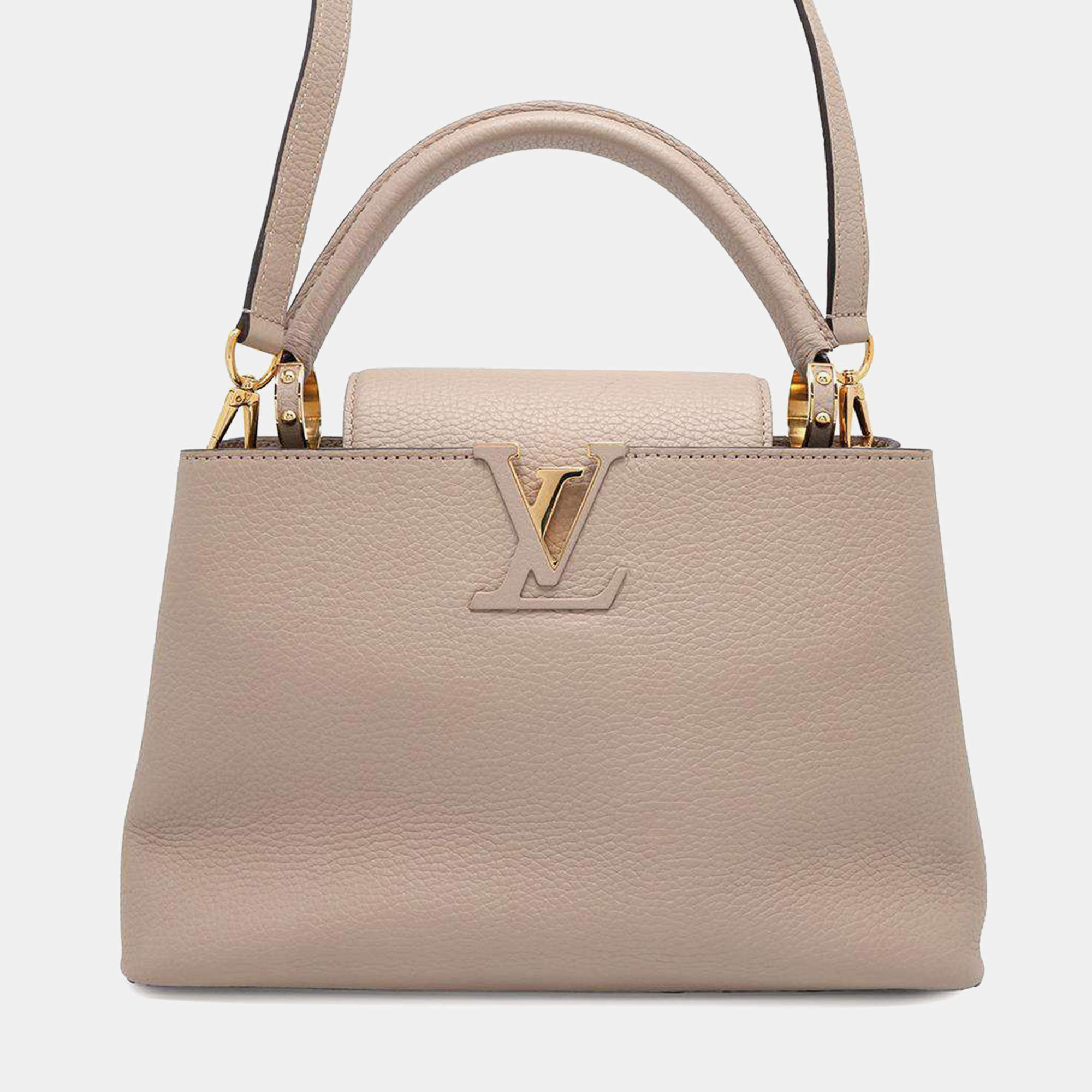 Louis Vuitton Galet Taurillon Leather Capucines MM Satchel Bag