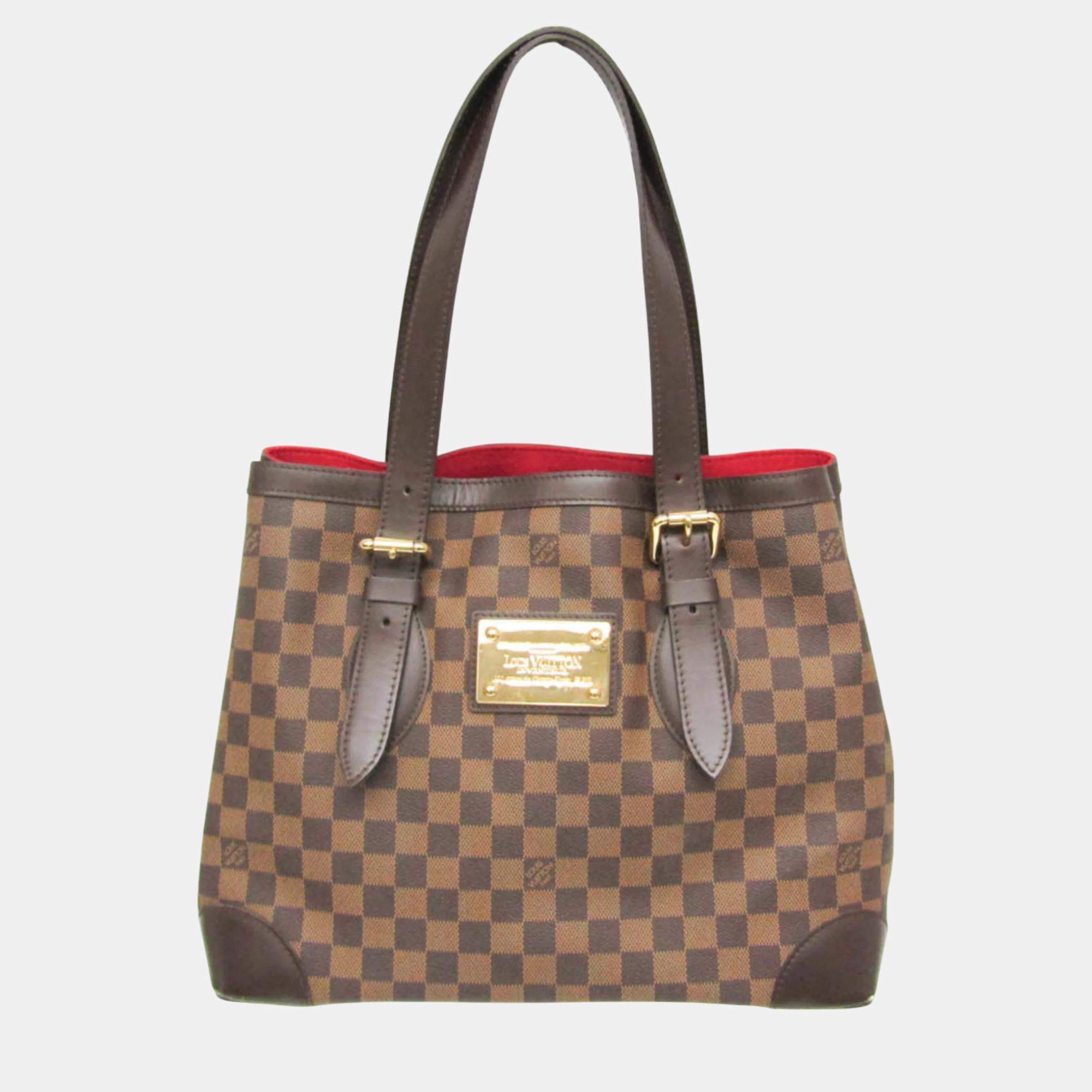 Pre Owned Louis Vuitton Ebene Damier Hampstead MM Shoulder Bag