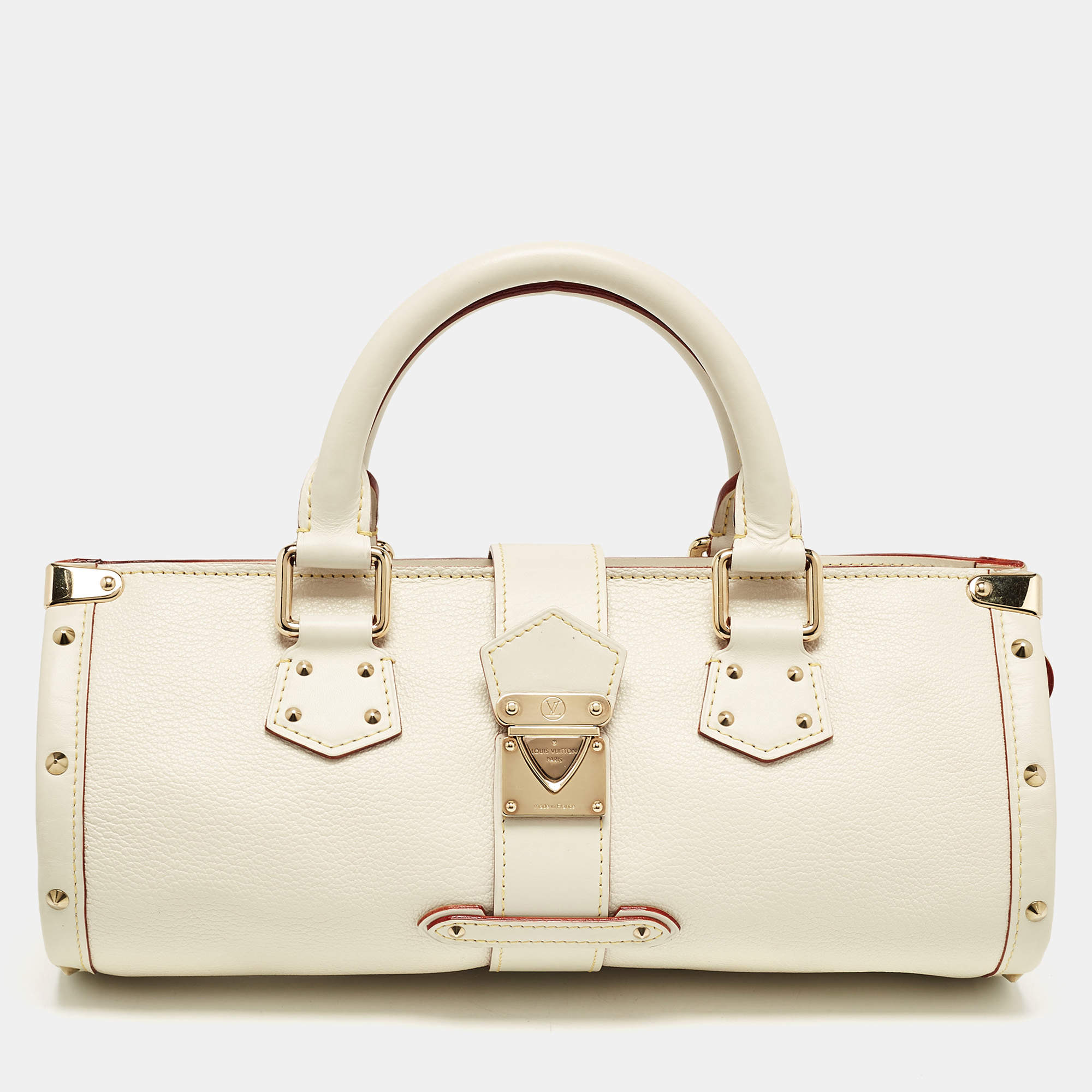 Pre Owned Louis Vuitton White Suhali Leather L'Epanoui PM Bag