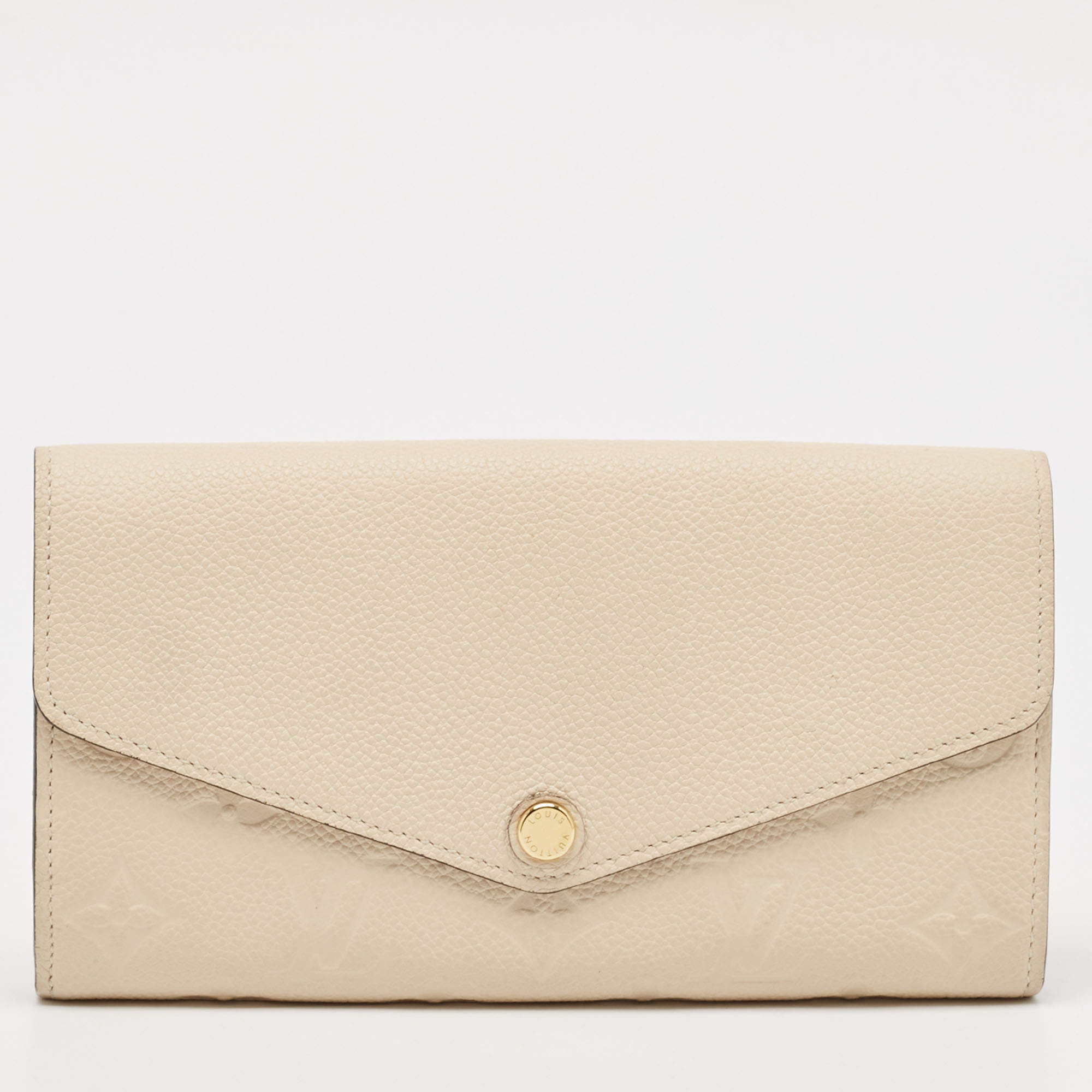 Louis Vuitton Tourterelle Monogram Empreinte Leather Sarah Wallet