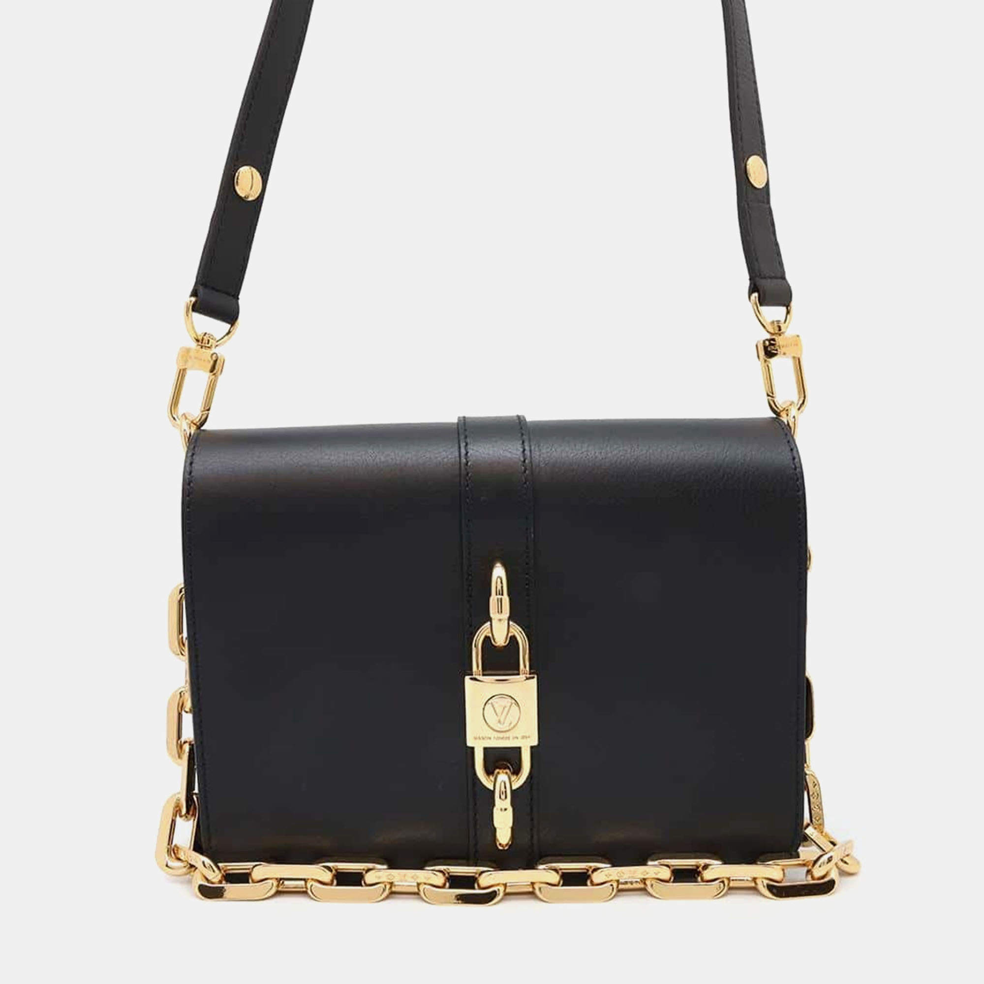 Louis Vuitton Black Calfskin Leather Rendez-Vous Handbag 