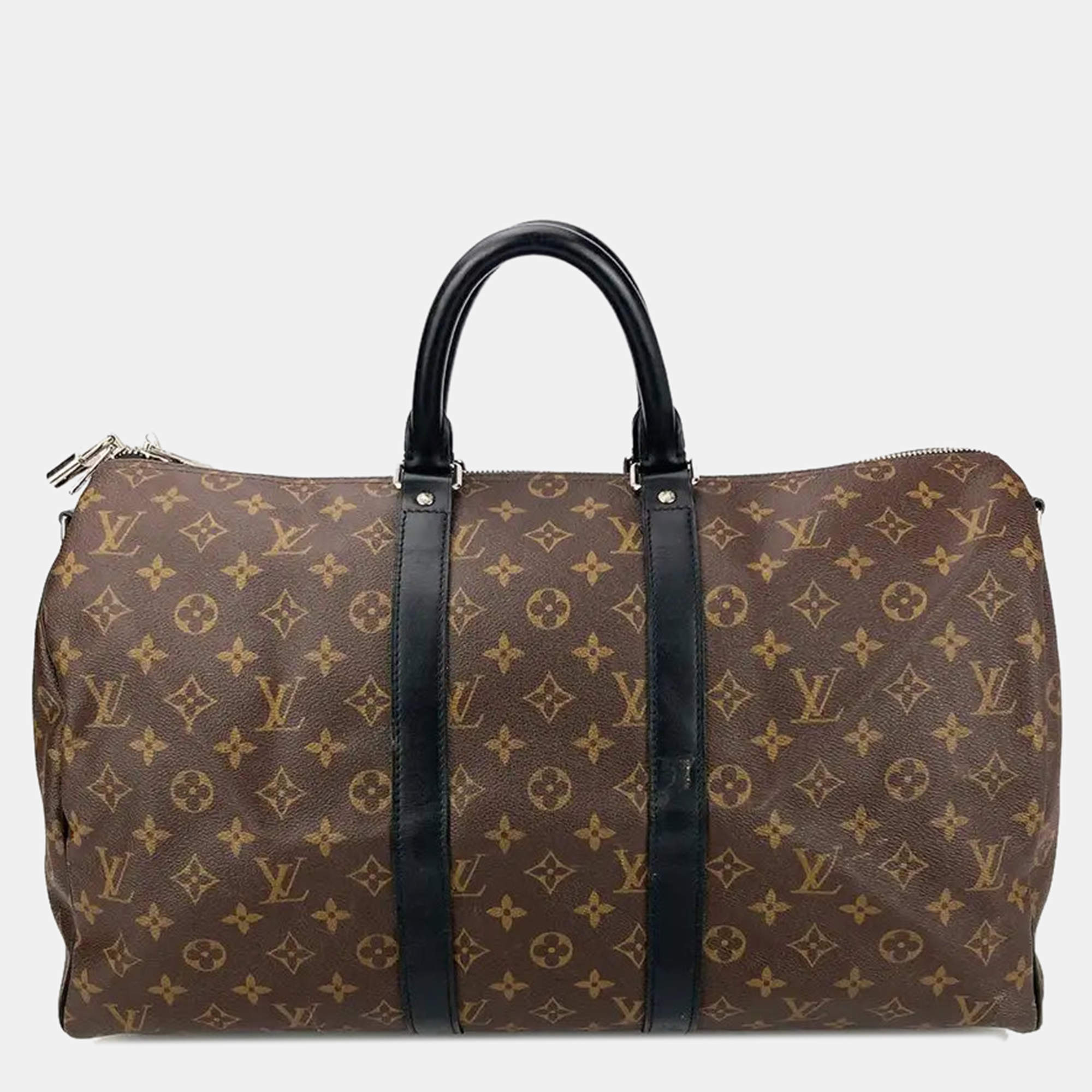 Louis Vuitton Monogram Macassar Keepall Bandouliere 45