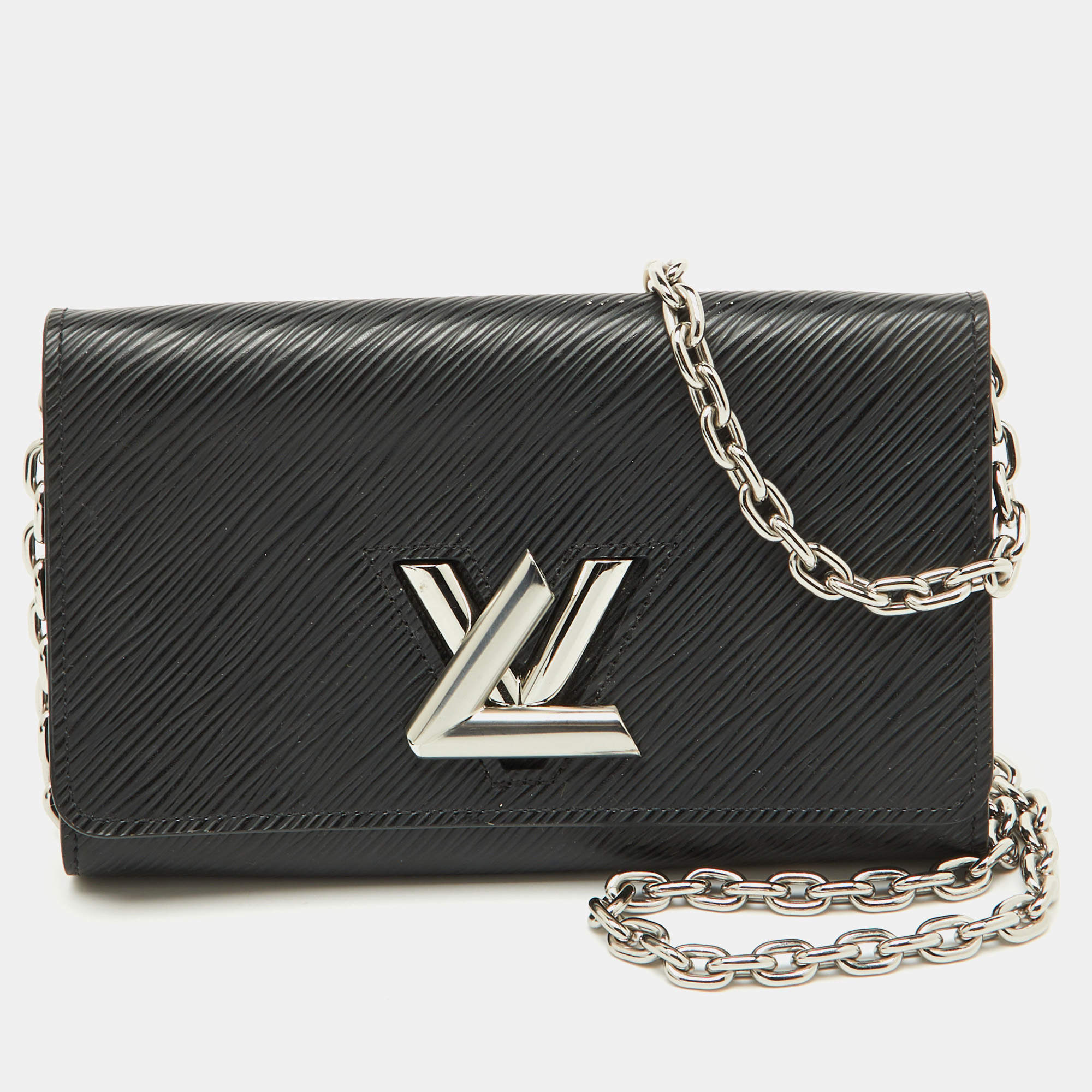 Louis Vuitton Black Epi Leather Twist Wallet on Chain