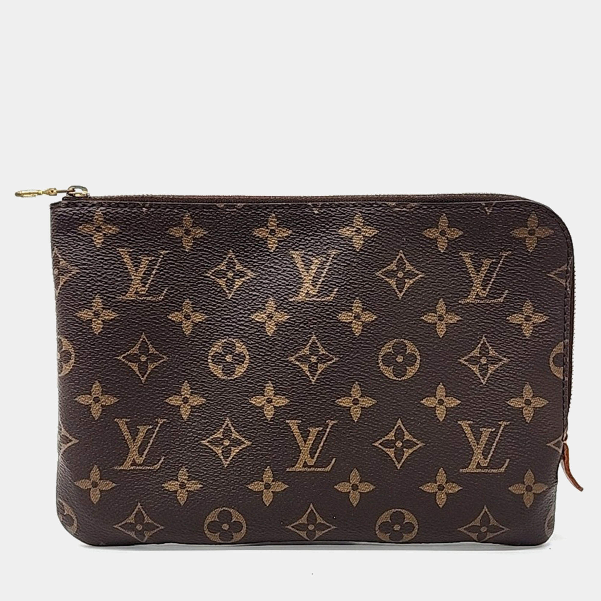 Louis Vuitton Brown Monogram Canvas PM Etuille Voyage Clutch Bag