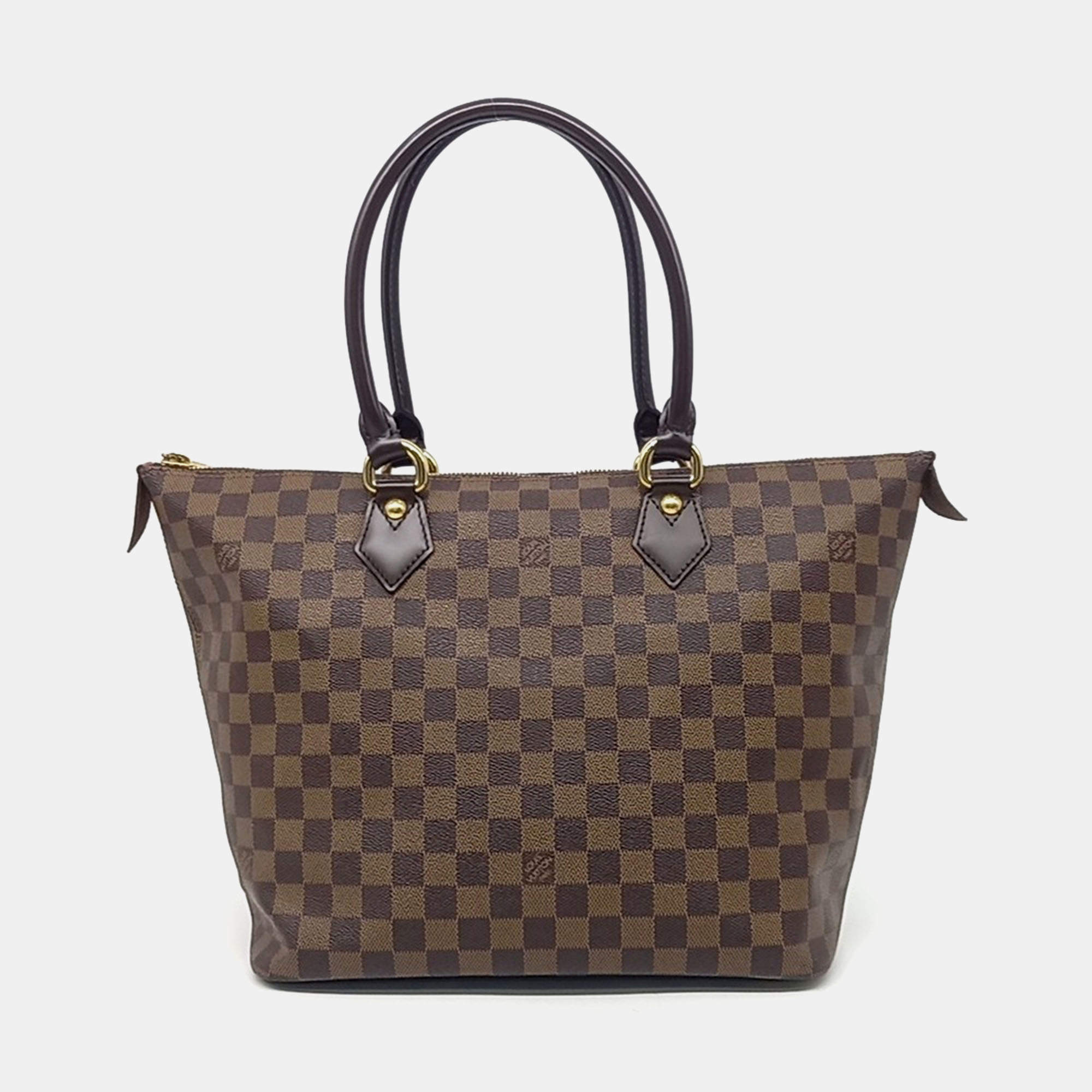 Pre Owned Louis Vuitton Brown Damier Ebene Canvas MM Saleya Tote Bag
