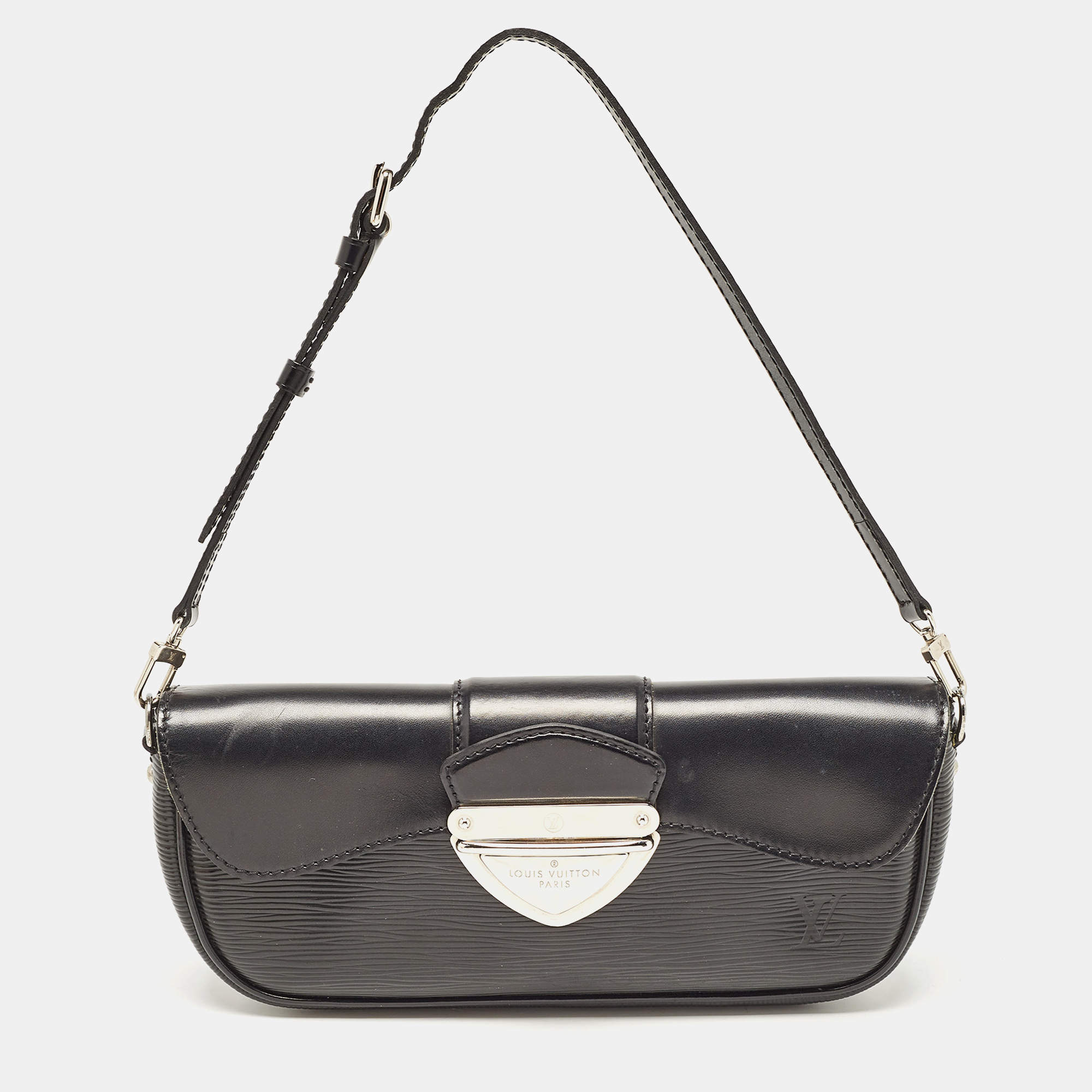 Pre Owned Louis Vuitton Black Epi Leather Montaigne Clutch Bag