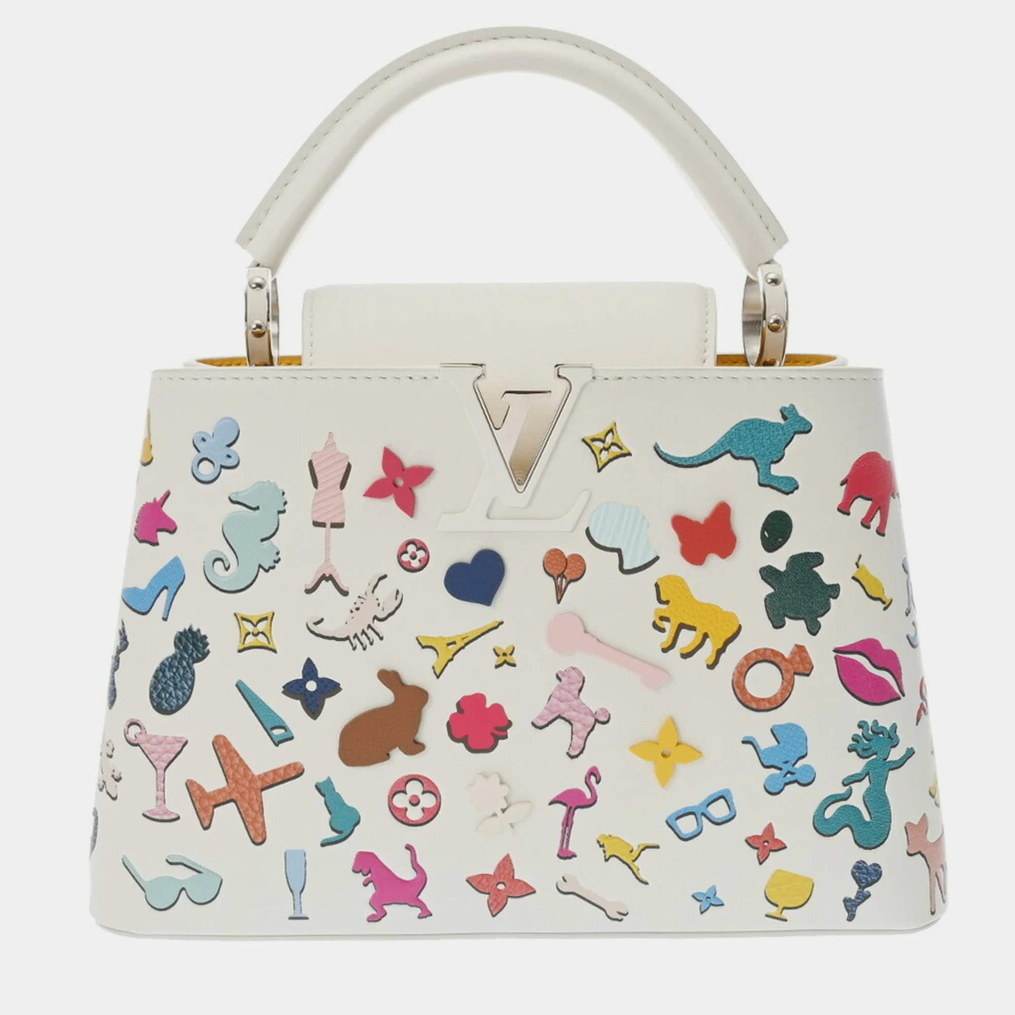 Louis Vuitton White Leather Capucines BB Handbag 