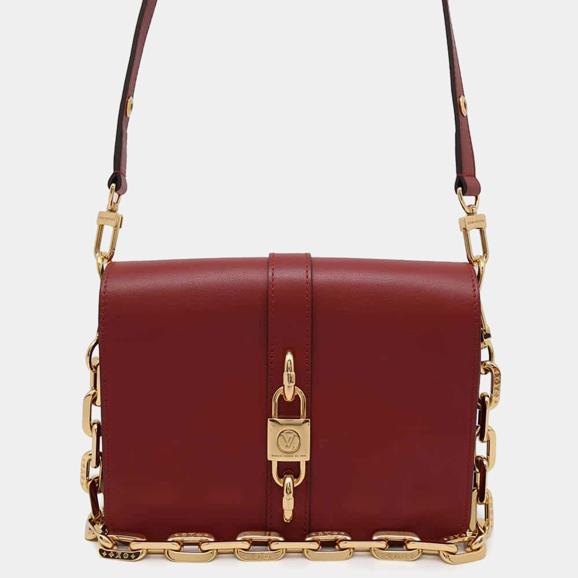Louis Vuitton Red Calf Leather Rendezvous  Bag
