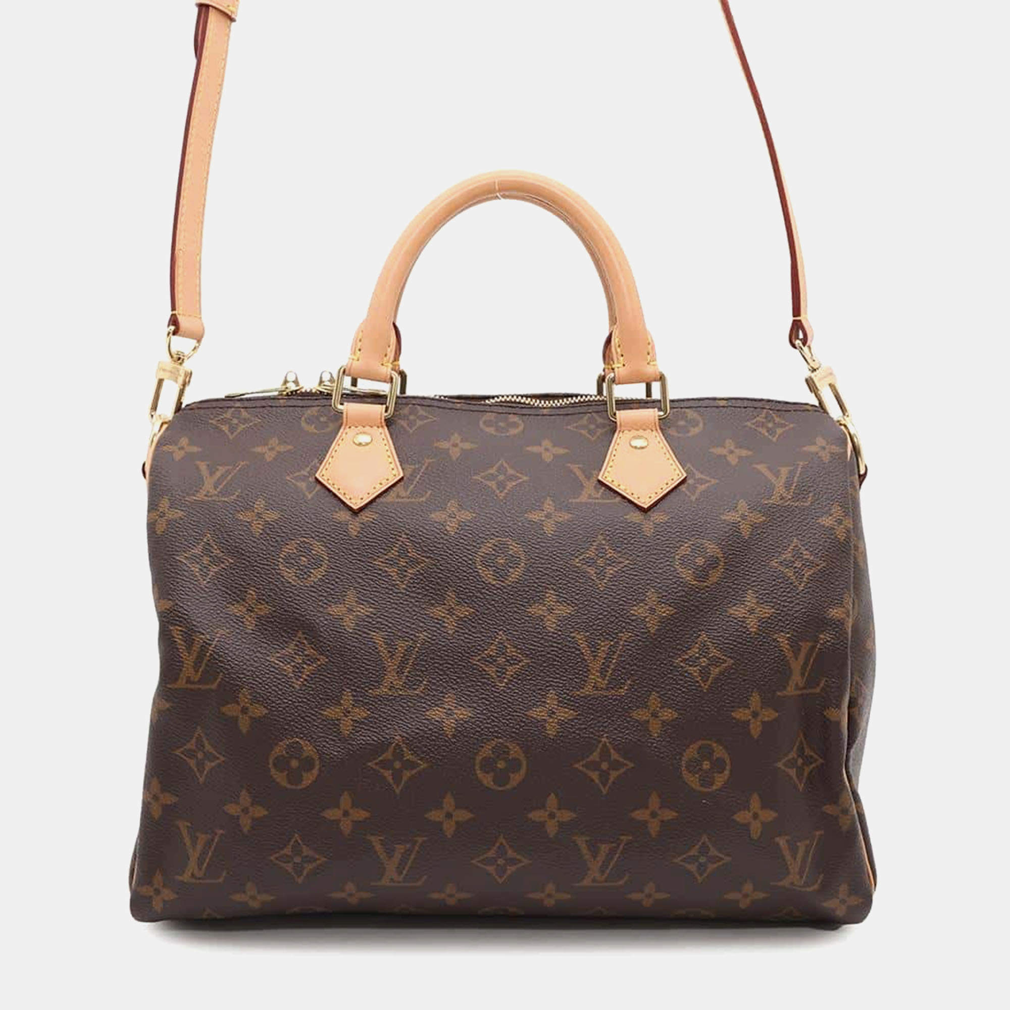  Louis Vuitton Brown Monogram Speedy Bandouliere 30 Bag