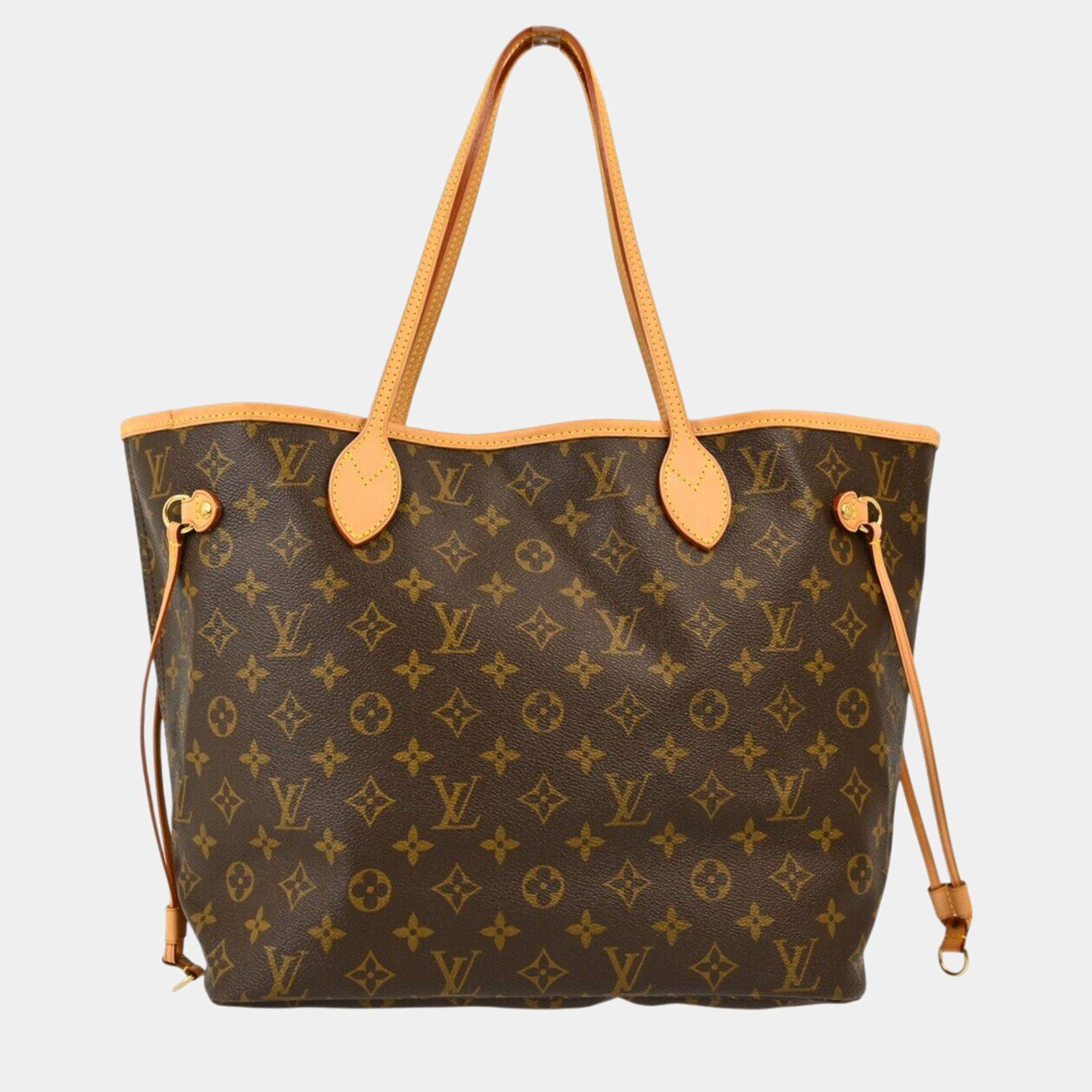 Louis Vuitton Brown Monogram Neverfull MM Tote Bag