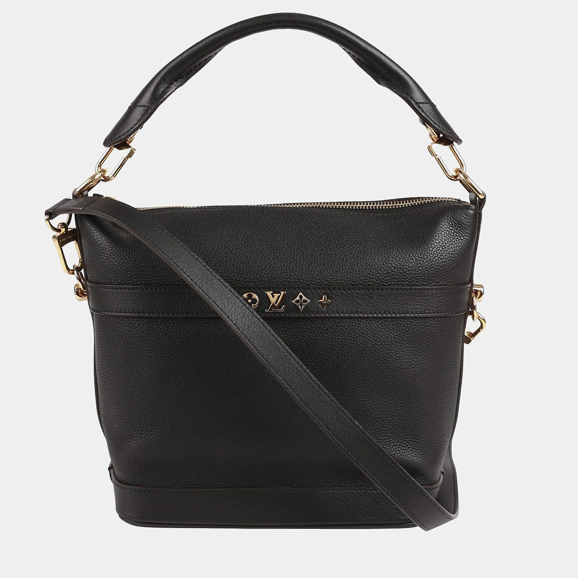 Louis Vuitton PM Size Black Leather Cruiser Shoulder Bag