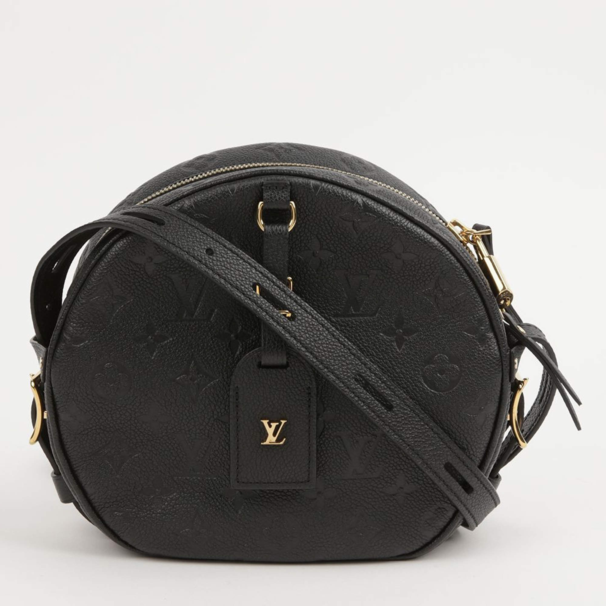 Louis Vuitton Black Monogram Empreinte Leather Boite Chapeau Souple MM Bag