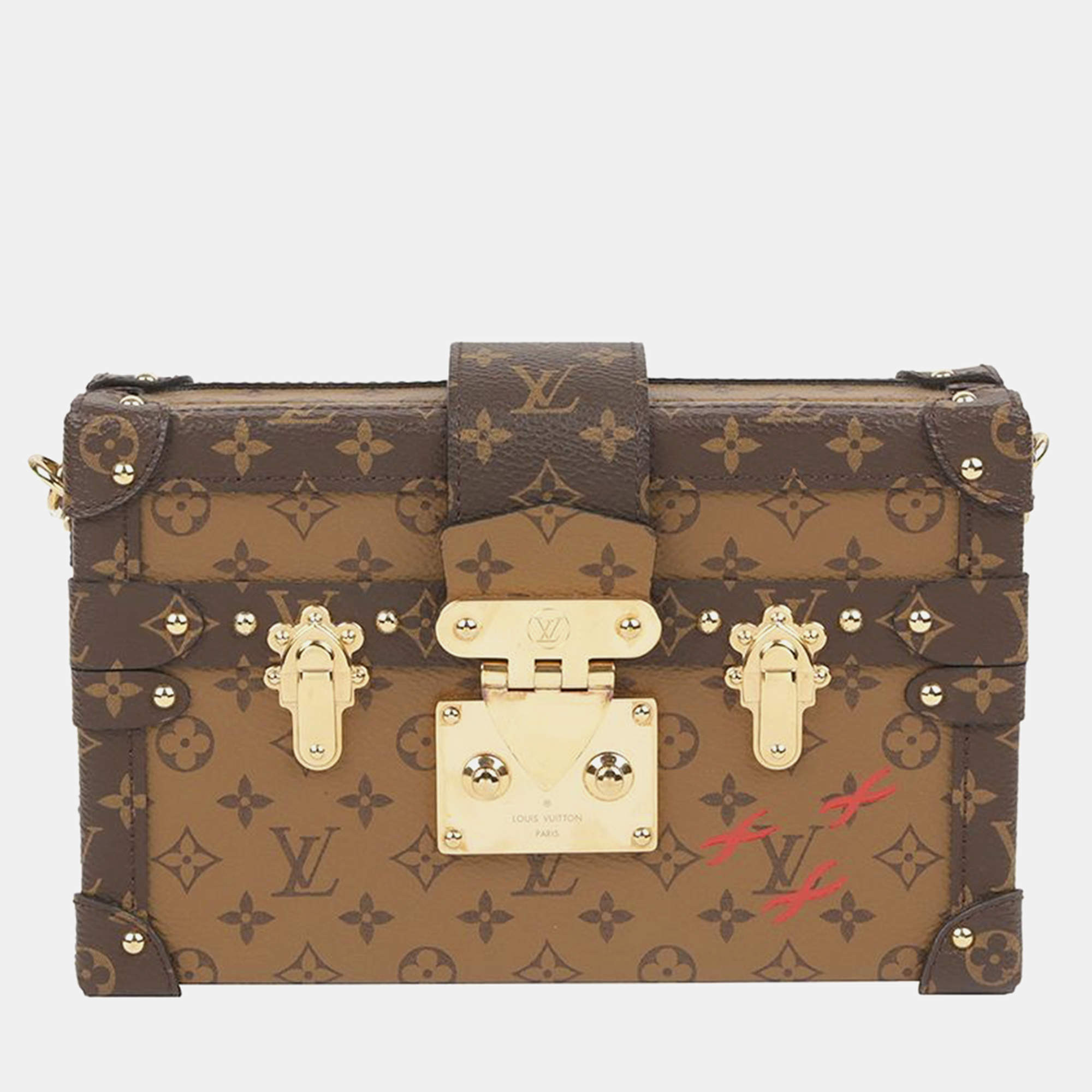 Louis Vuitton Monogram Reverse Canvas Petite Malle Clutch Bag