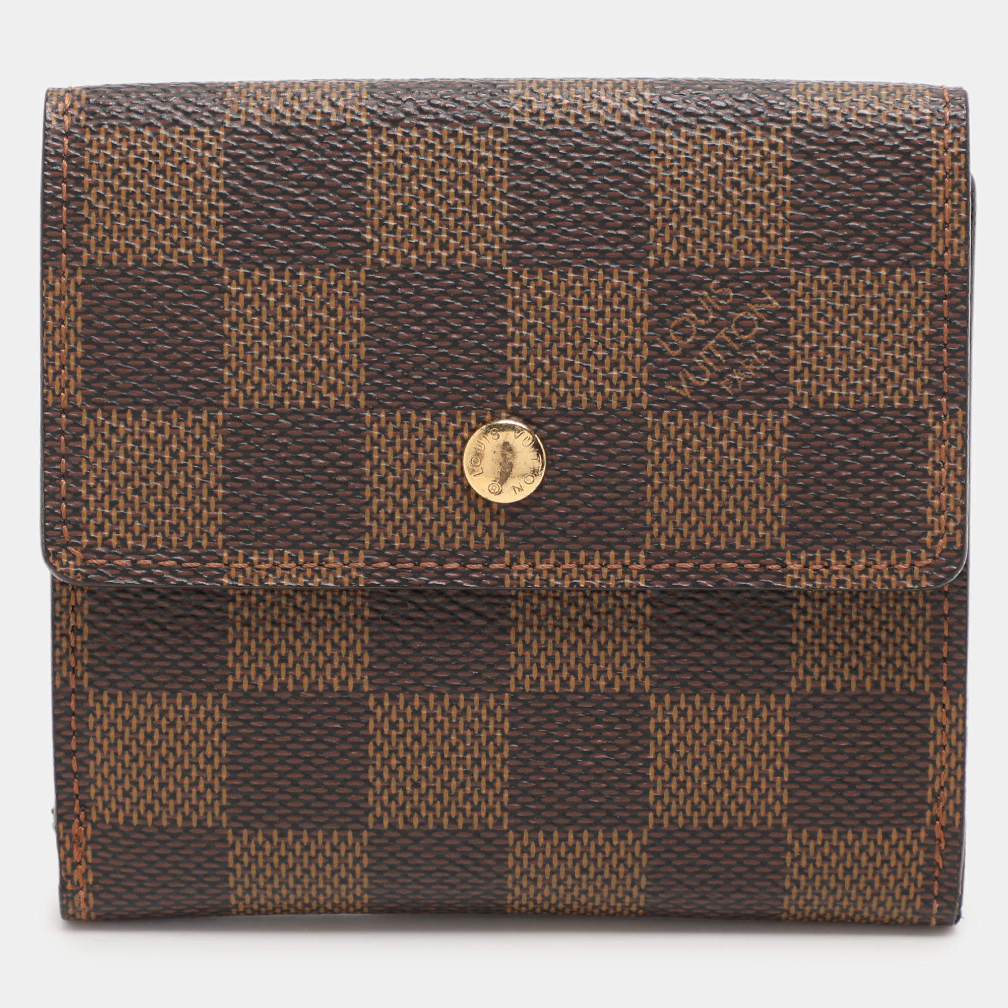 Louis Vuitton Damier Ebene Canvas Elise Compact Wallet