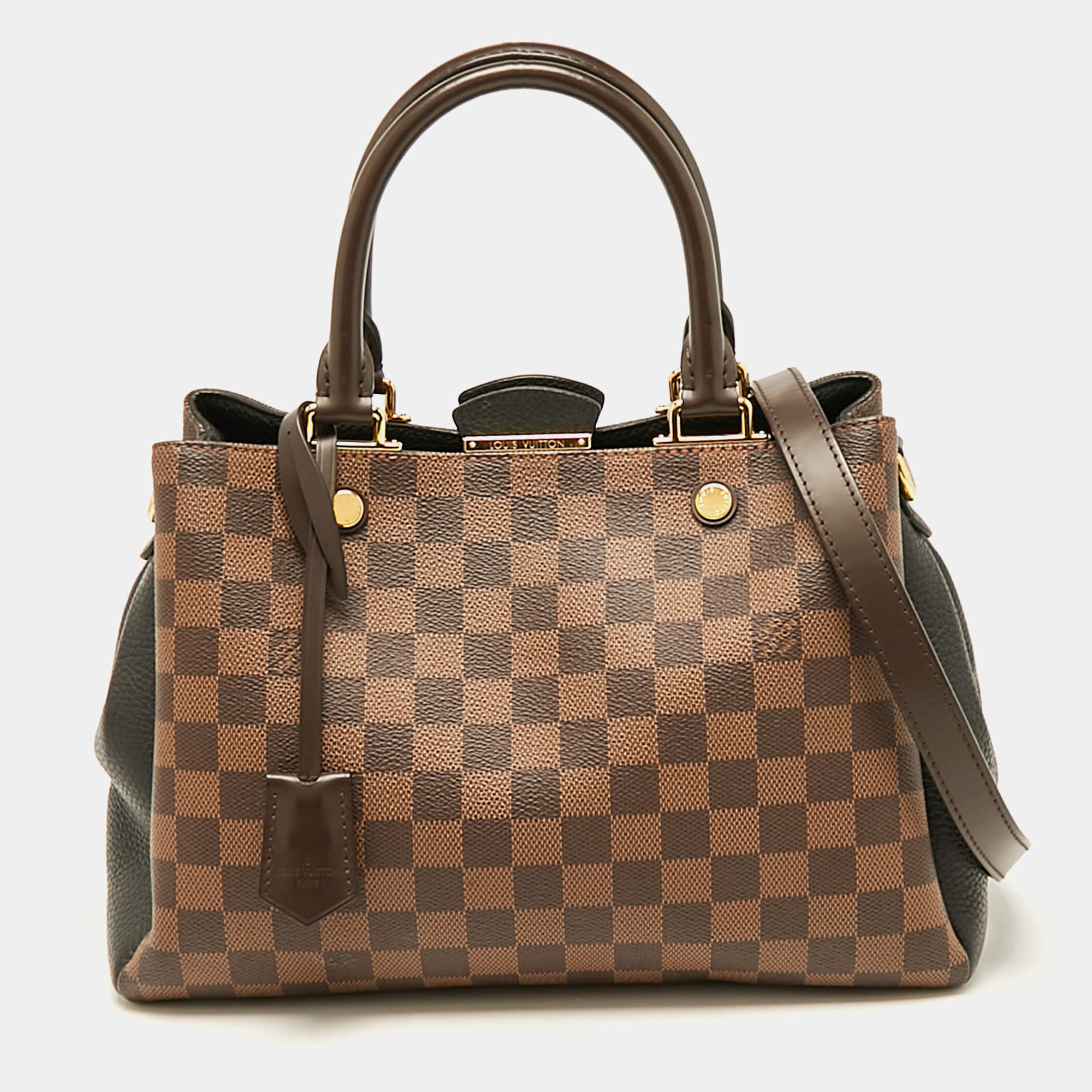 Pre Owned Louis Vuitton Black Damier Ebene Canvas Brittany Bag