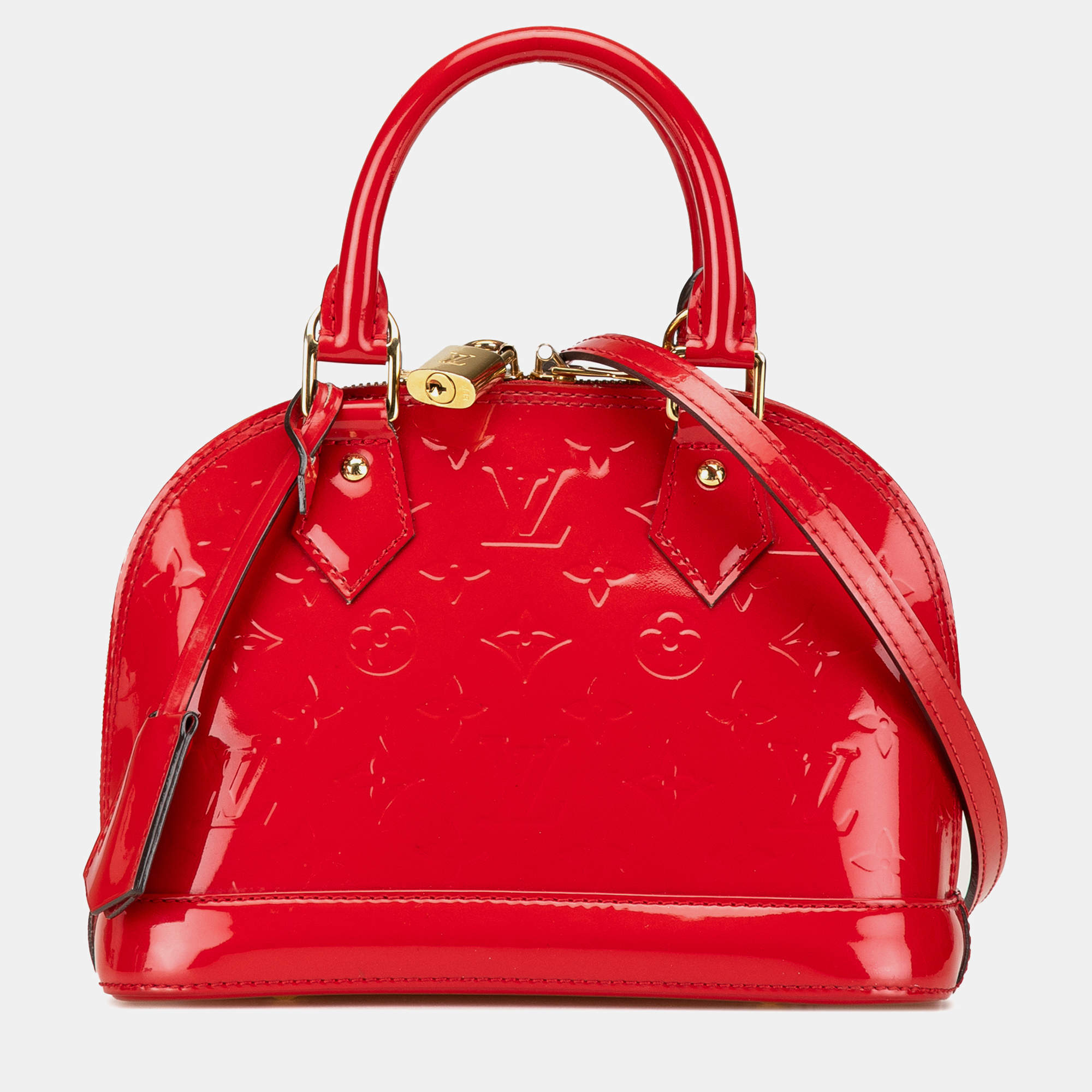 Louis Vuitton Red Monogram Vernis Leather Alma BB Shoulder Bag