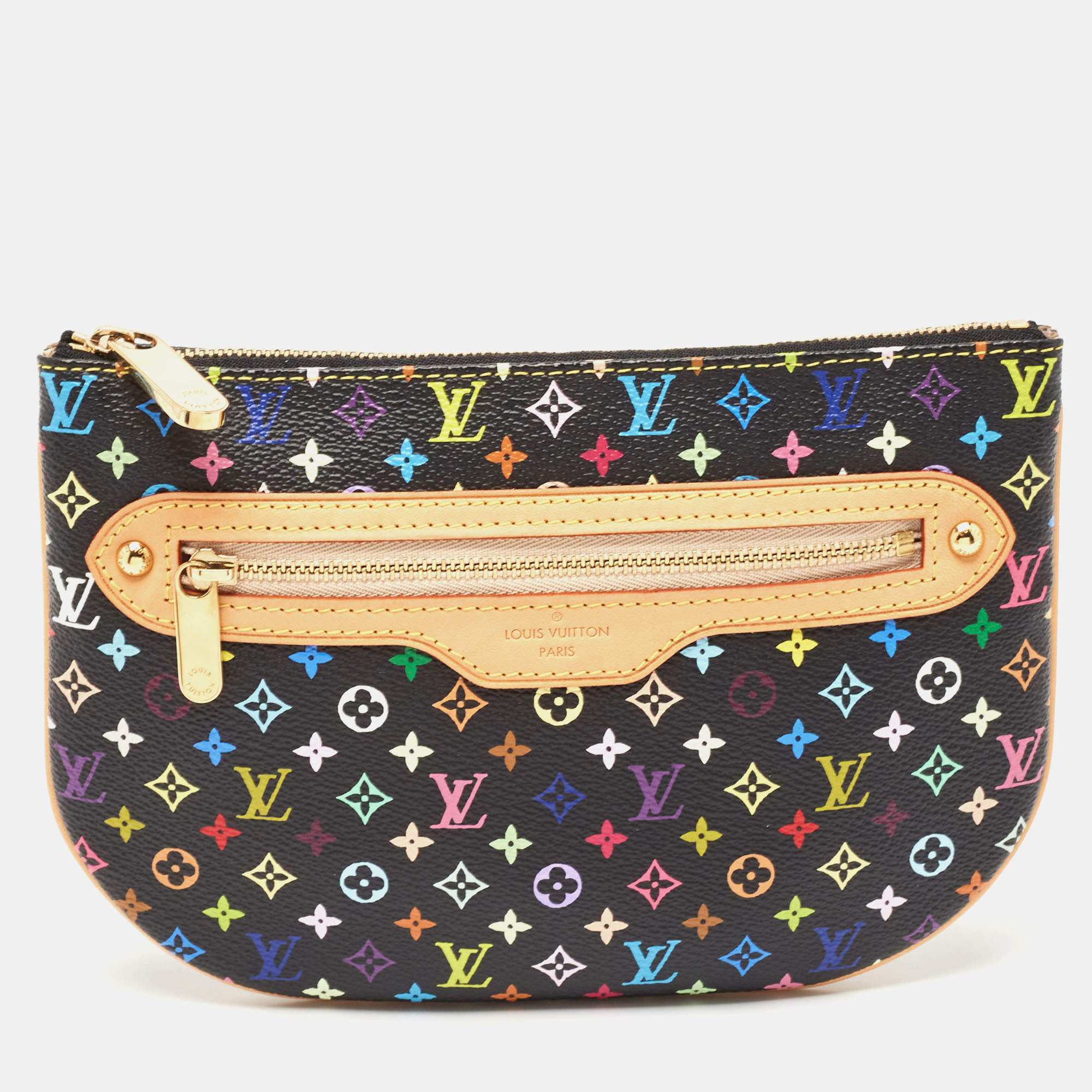Pre Owned Louis Vuitton Black/Multicolor Canvas Plate Pochette