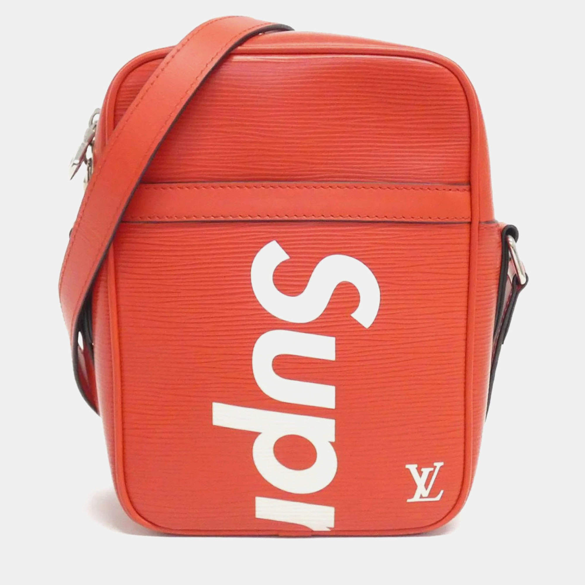 Louis Vuitton Rouge Leather Supreme Danube PM Shoulder Bag