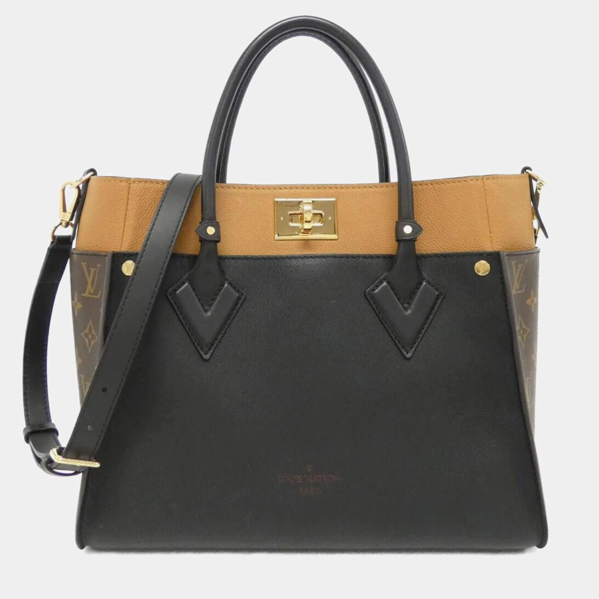 Louis Vuitton Black Monogram On My Side MM Handbag