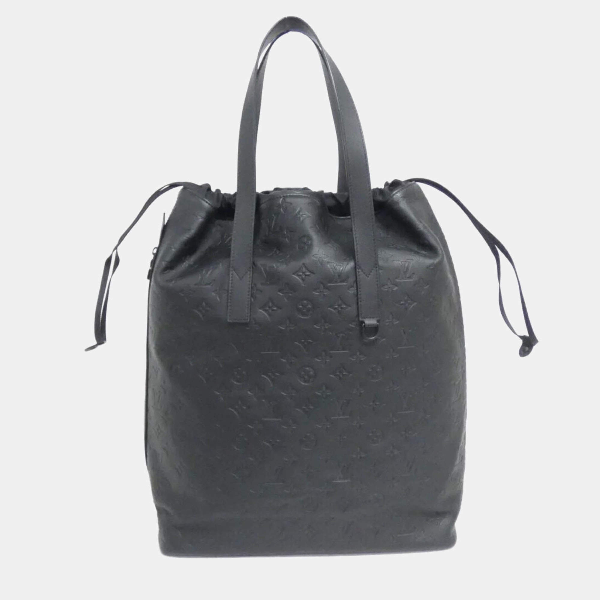 Louis Vuitton Black Leather Monogram Shadow Helmet Handbag 