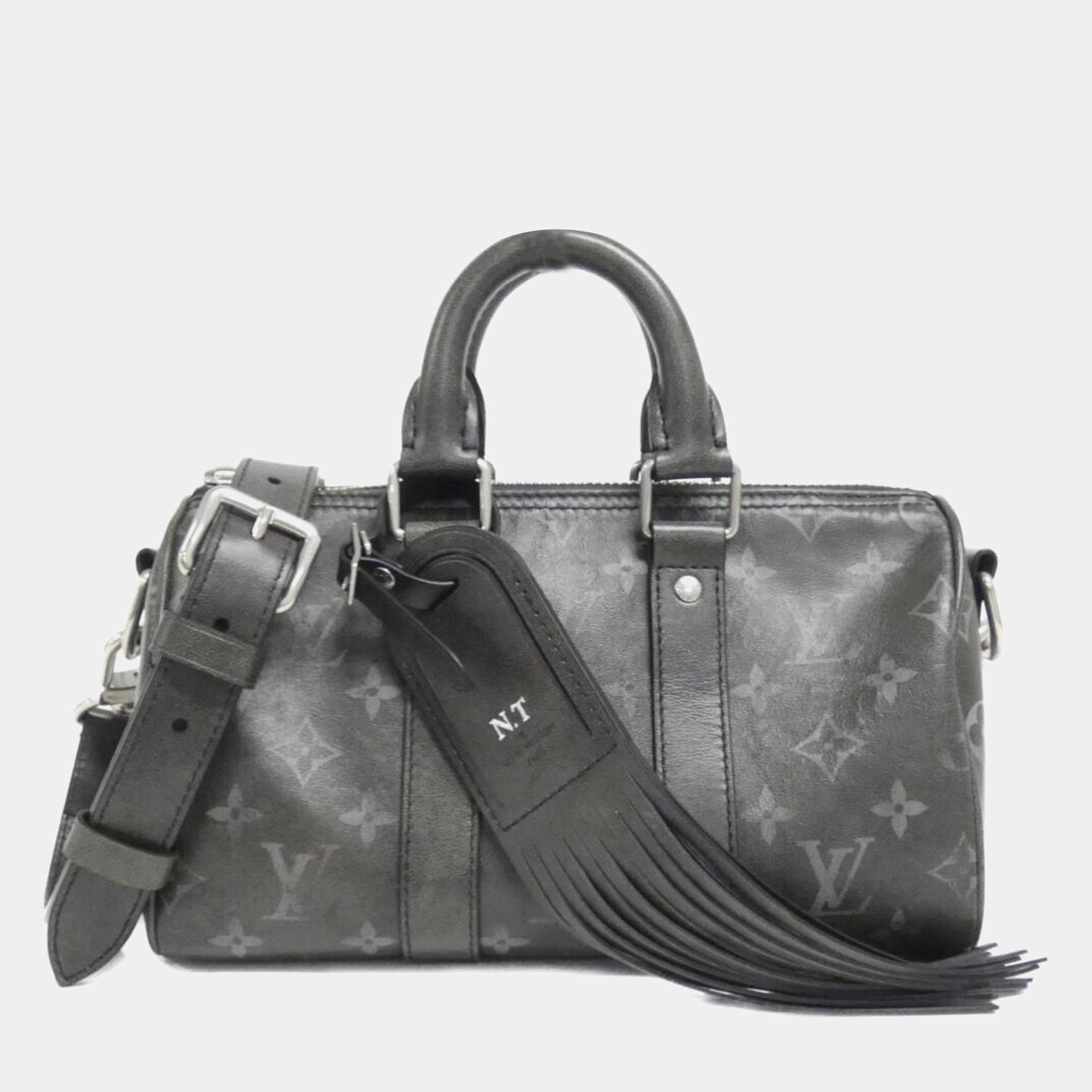 Louis Vuitton Brushed Monogram Keepall Bandouliere 25 Cm Shoulder Bag