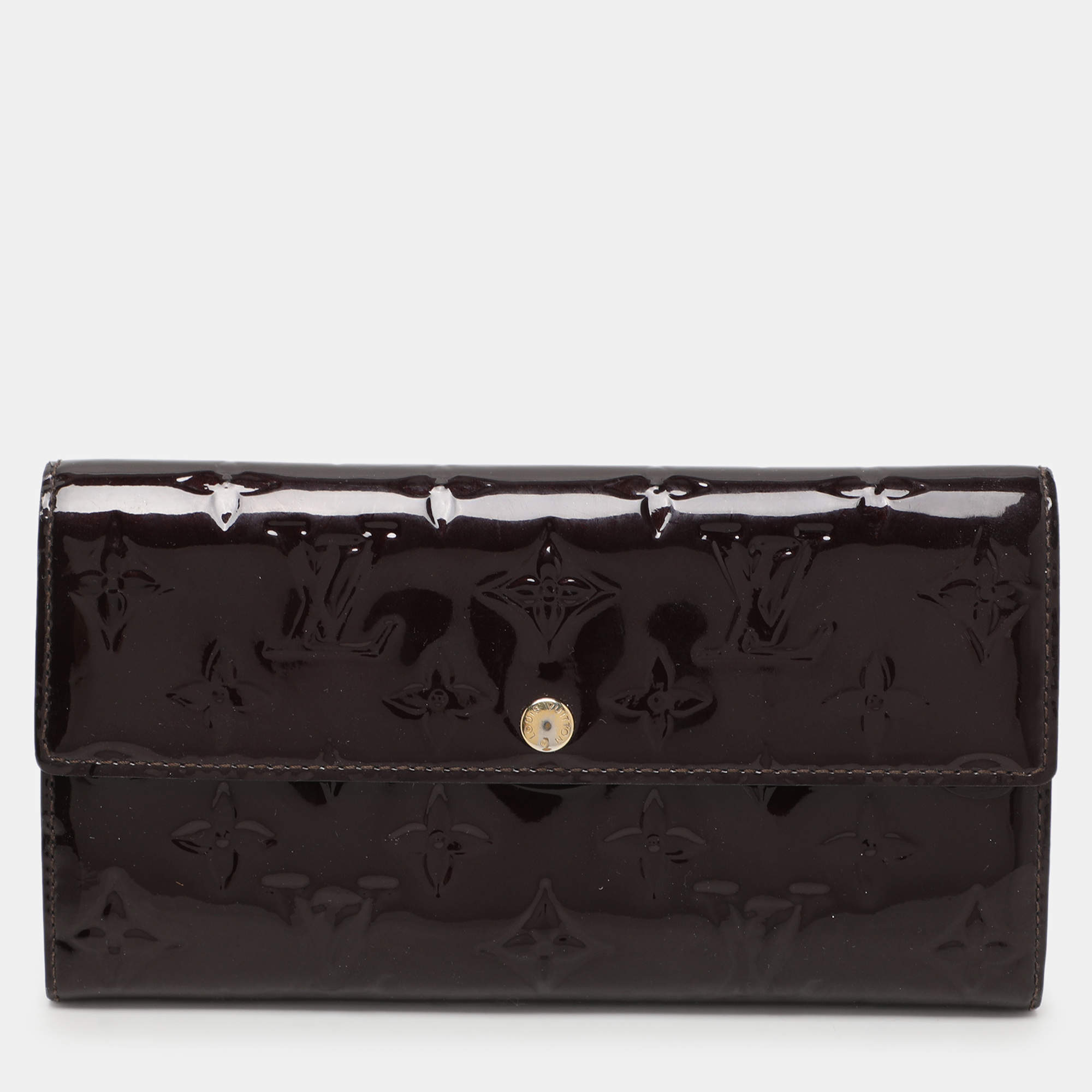 Louis Vuitton Amarante Monogram Vernis Sarah Continental Wallet