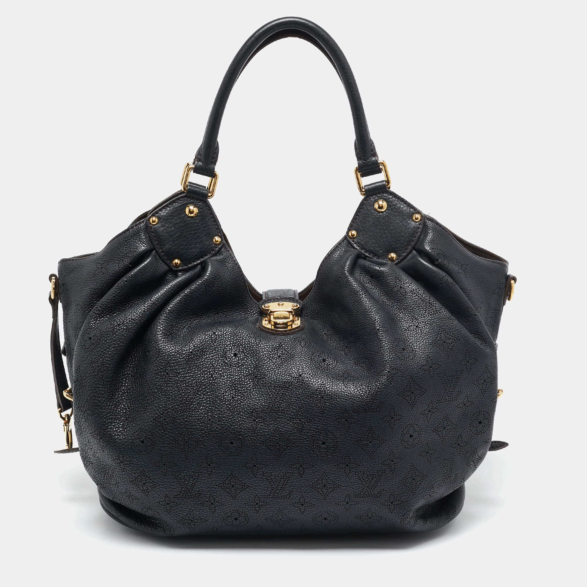 Louis Vuitton Black Monogram Mahina Leather Solar PM Bag