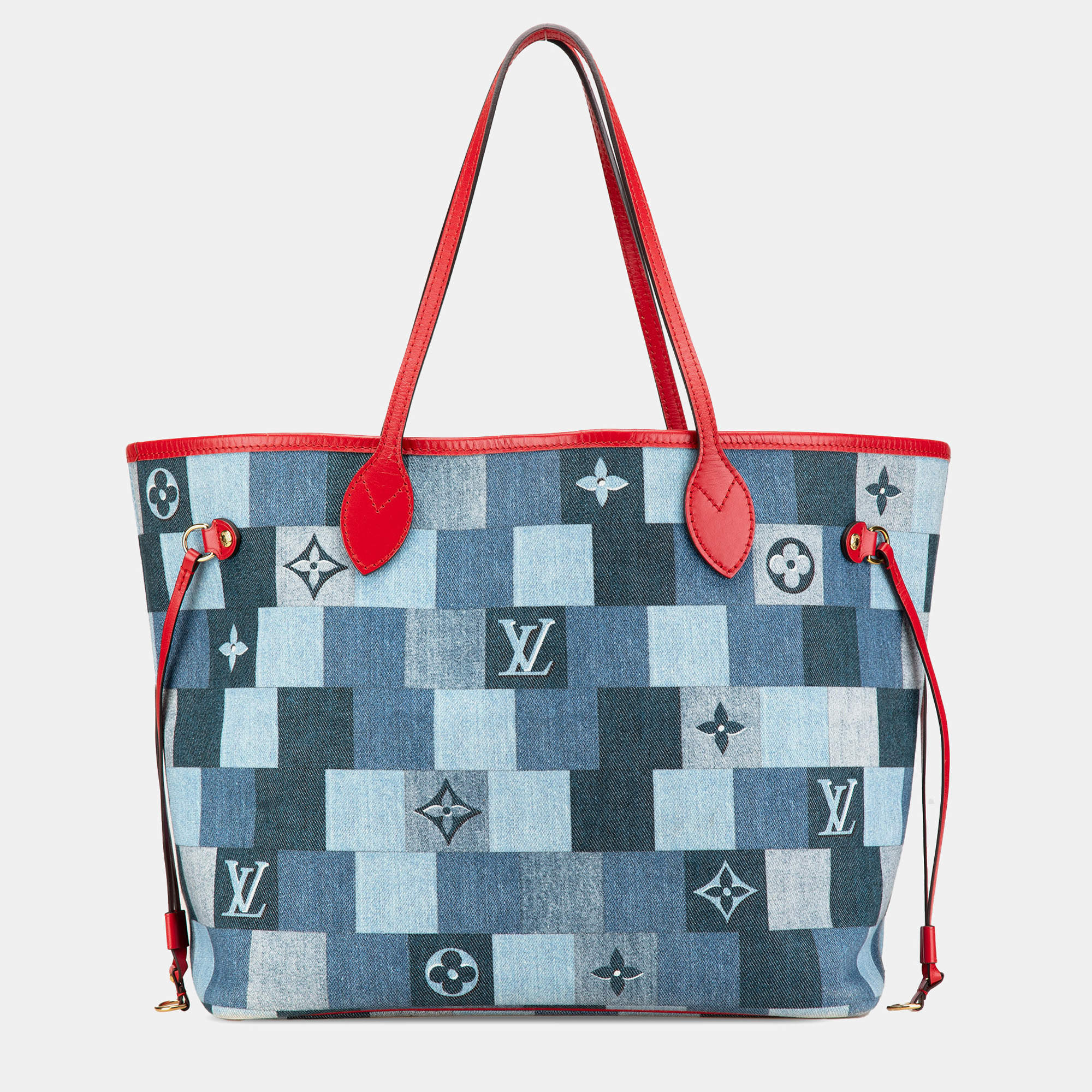 Louis Vuitton Blue Monogram Denim Patchwork Neverfull MM Bag