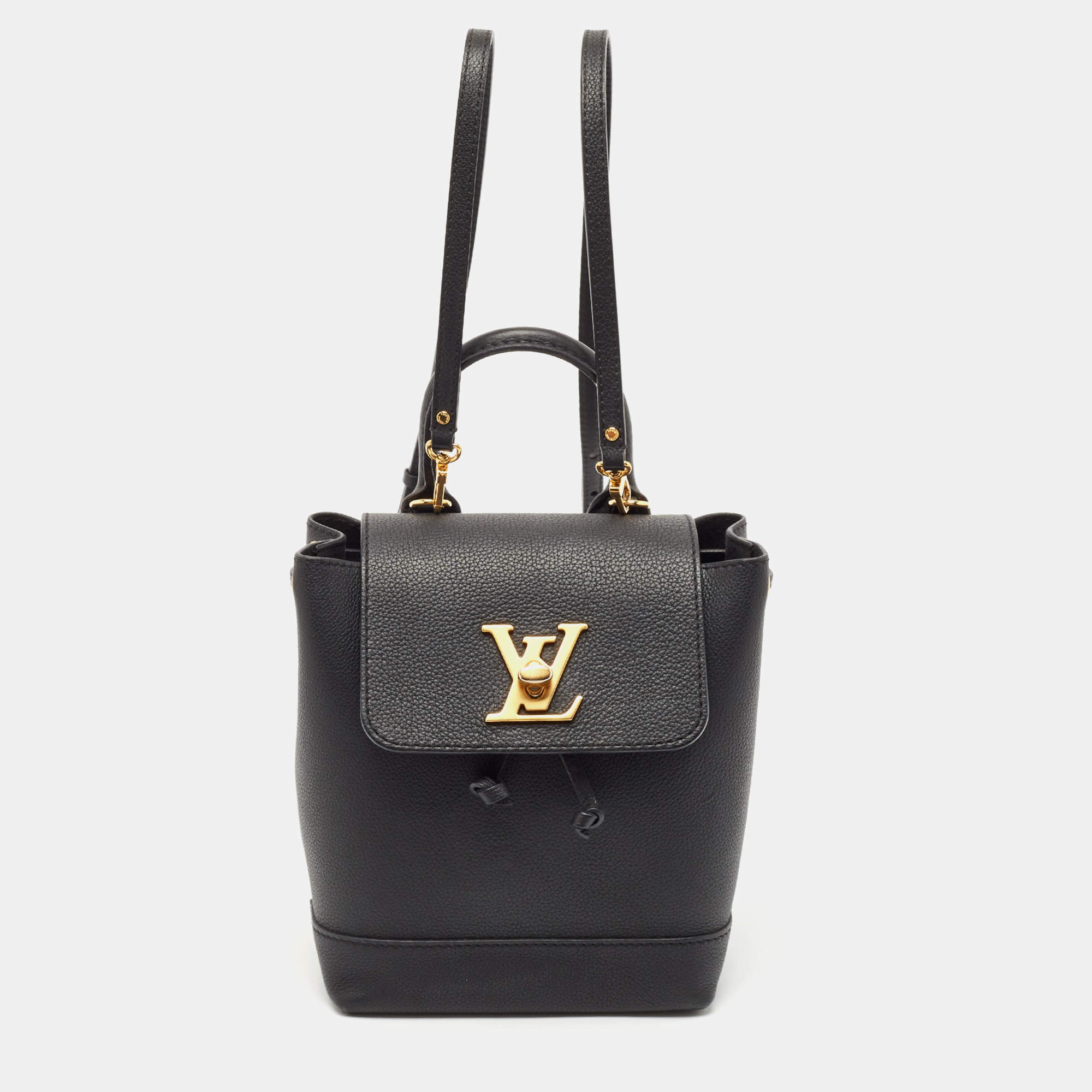 Louis Vuitton Black Leather Mini Lockme Backpack