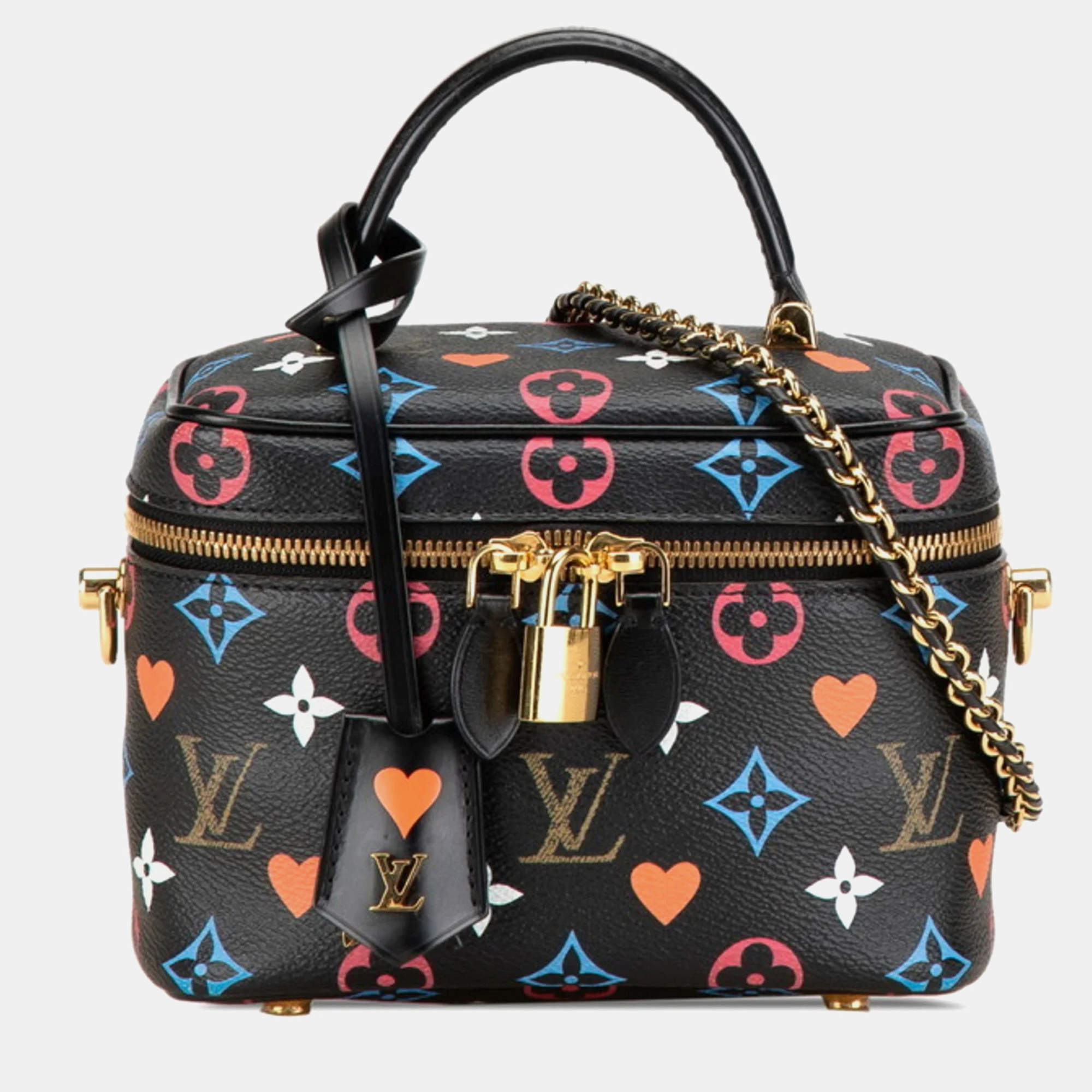Louis Vuitton Black Leather Monogram Game On Vanity PM Bag