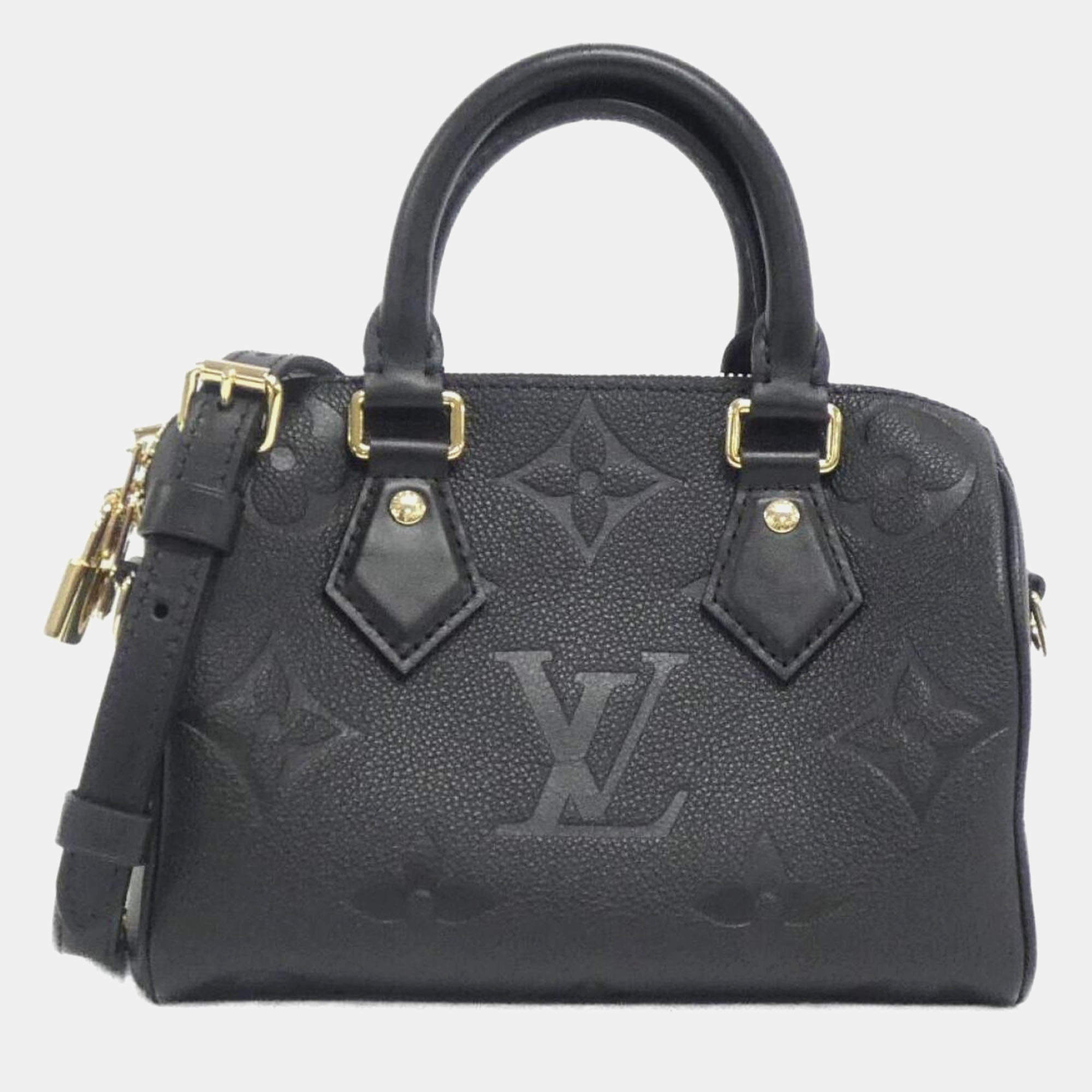 Louis Vuitton Monogram Empreinte Speedy Bandouliere 20 Boston Bag