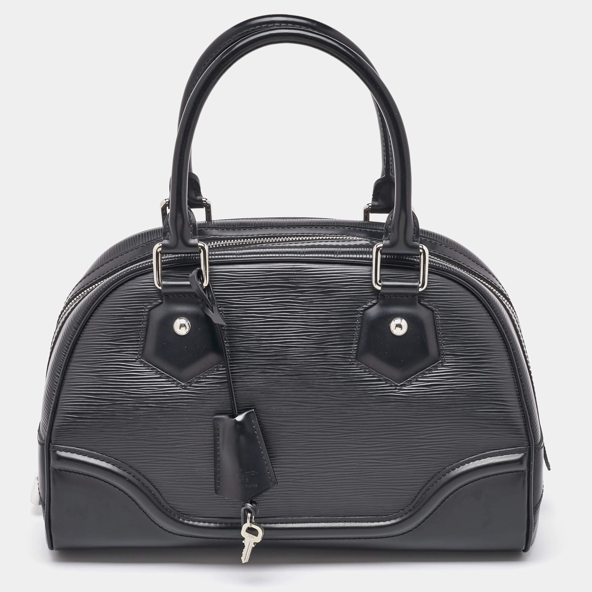 Louis Vuitton Black Epi Leather Bowling Montaigne PM Bag