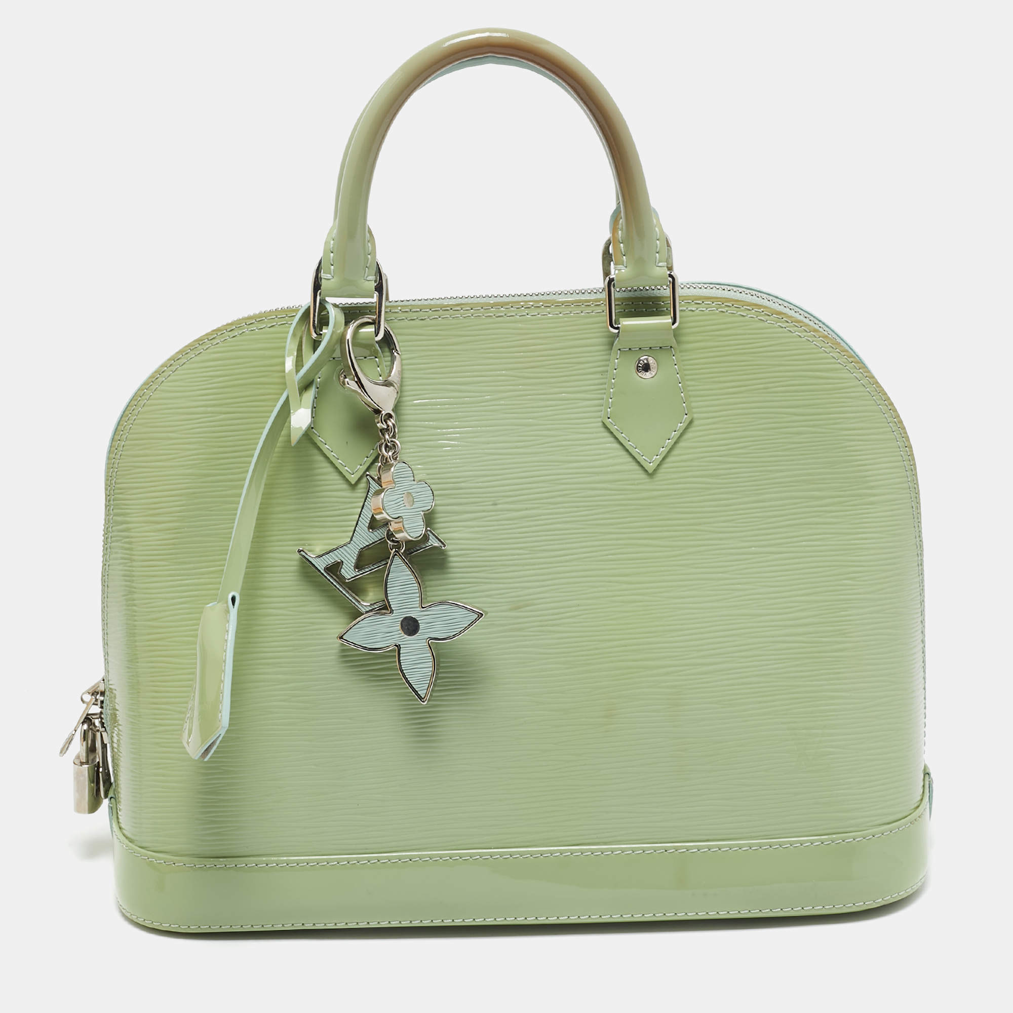 Pre Owned Louis Vuitton Peppermint Electric Epi Leather Alma PM Bag