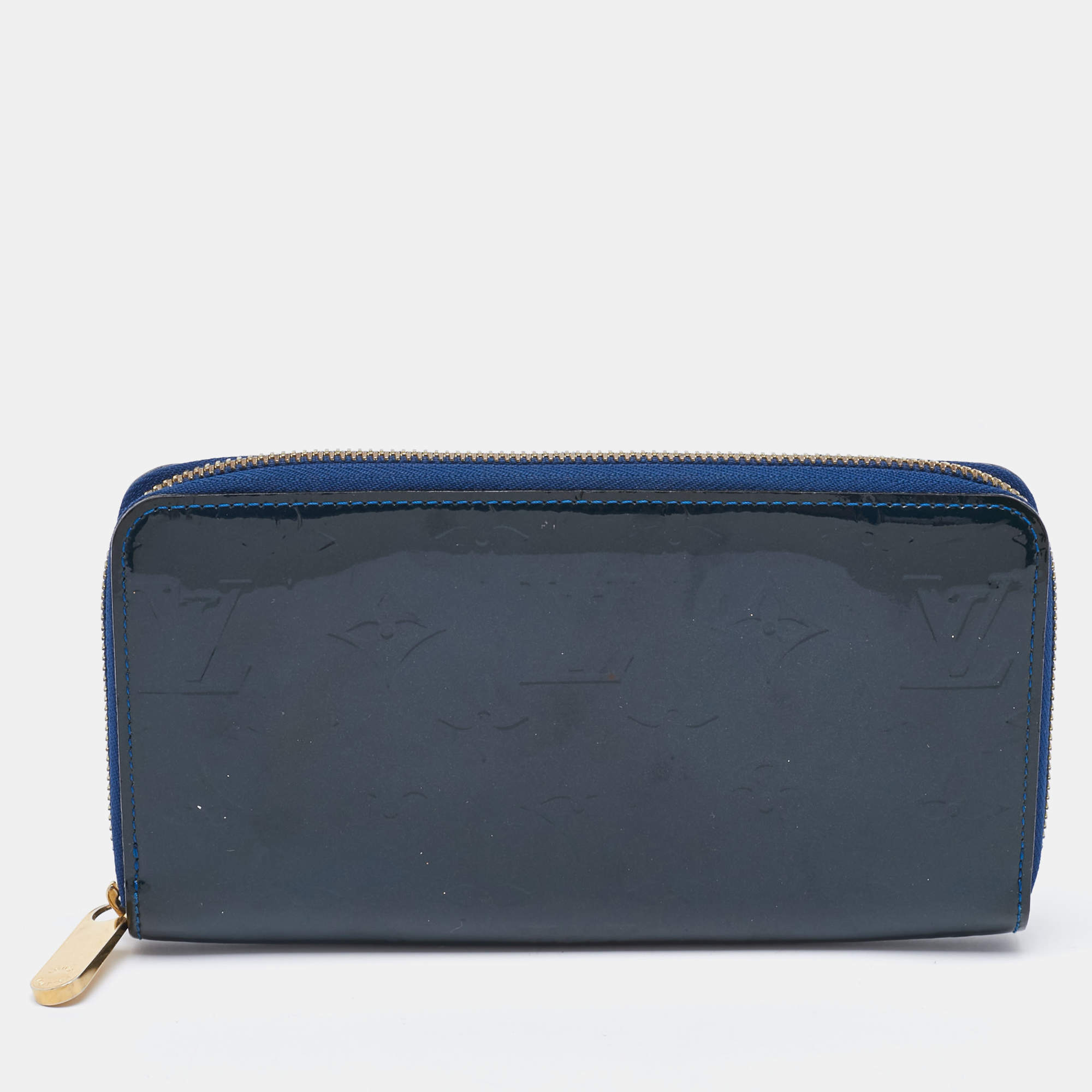 Louis Vuitton Grand Blue Monogram Vernis Leather Zippy Wallet