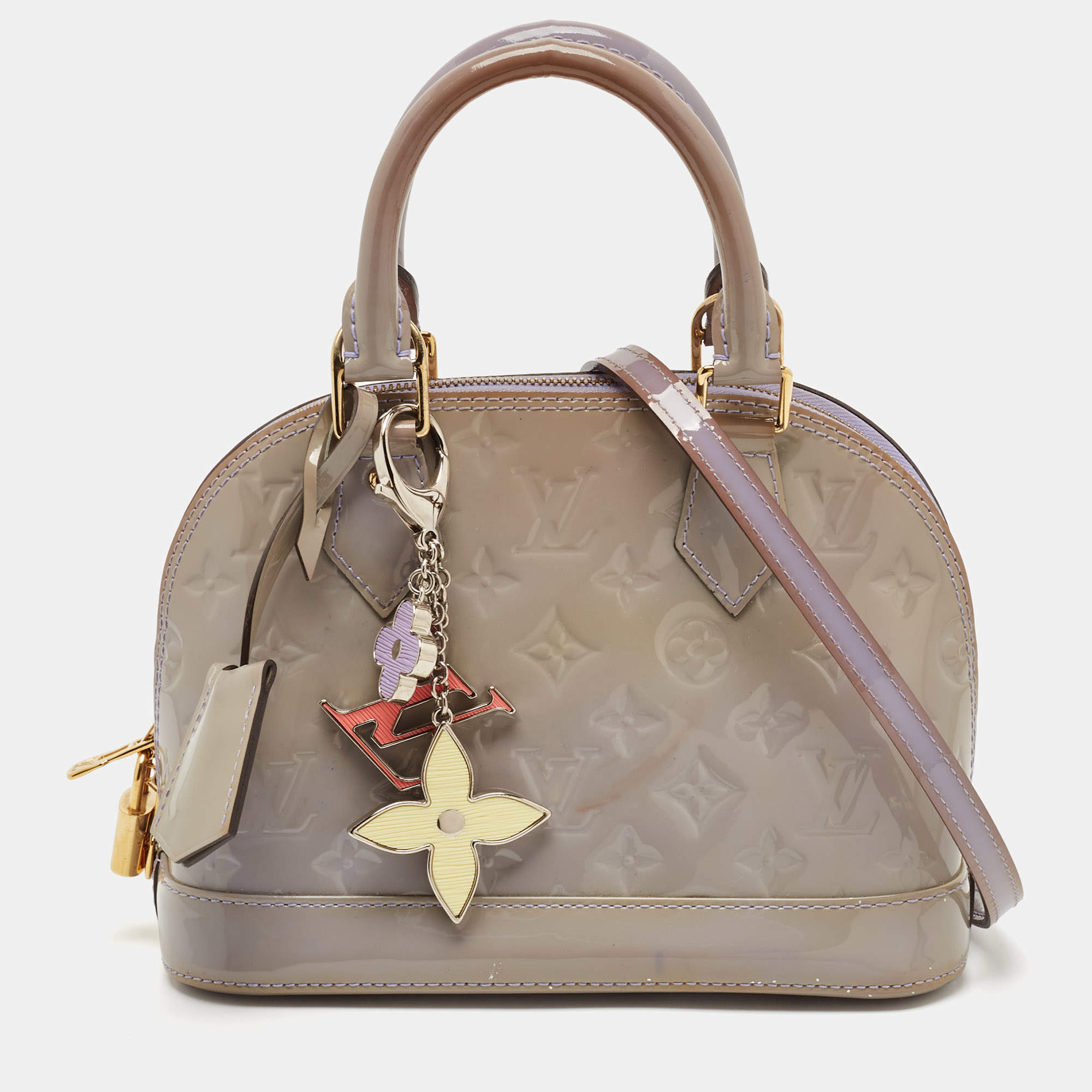 Pre Owned Louis Vuitton Lilas Monogram Vernis Alma BB Bag