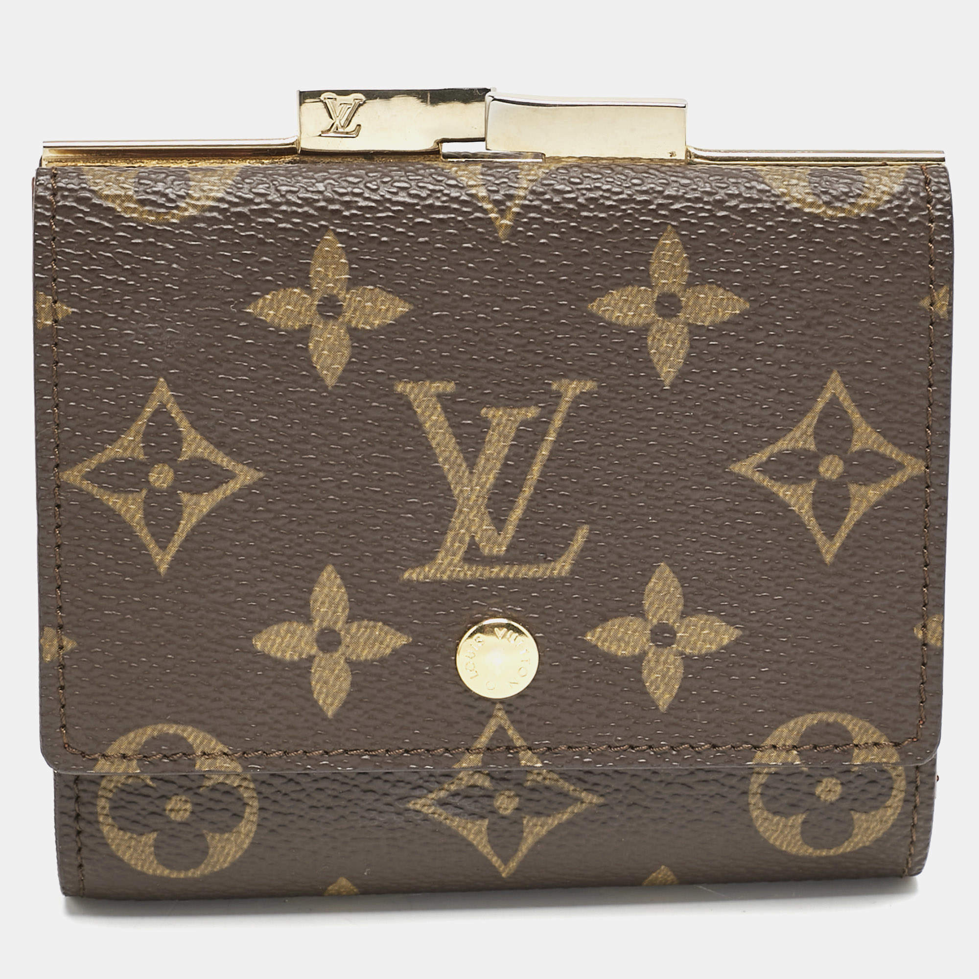 Louis Vuitton Monogram Canvas Kisslock Trifold Wallet