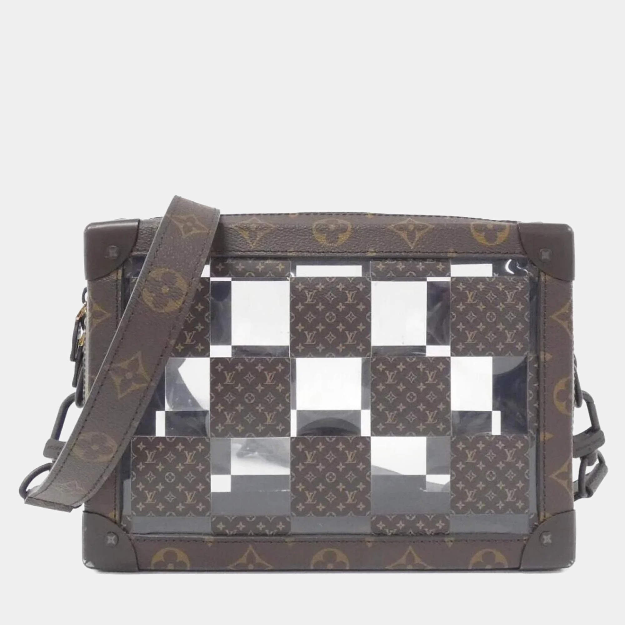 Louis Vuitton Brown Monogram Canvas Chess Slim Soft Trunk Shoulder Bag