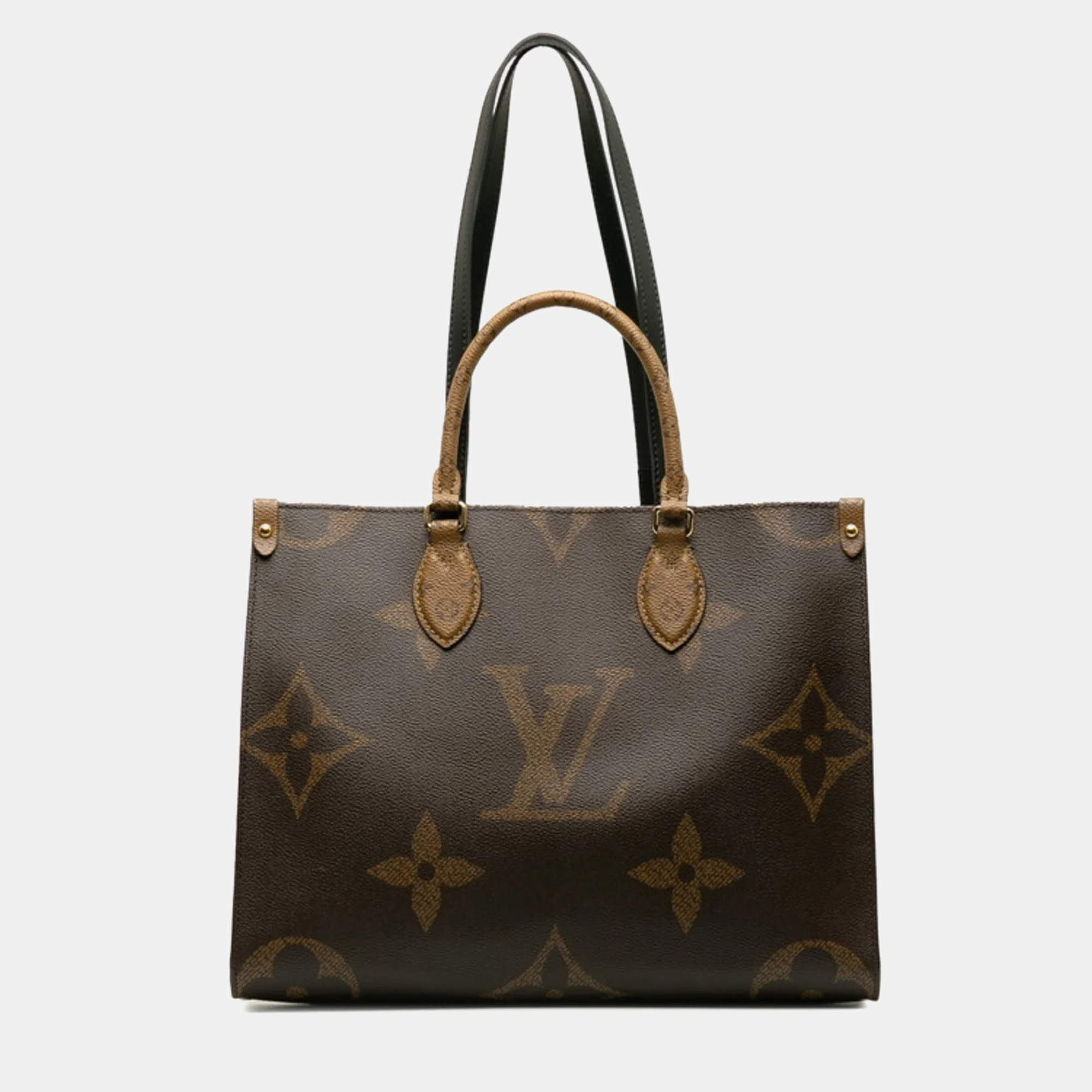Pre Owned Louis Vuitton Brown Monogram Giant Reverse Canvas OnTheGo MM Handbag