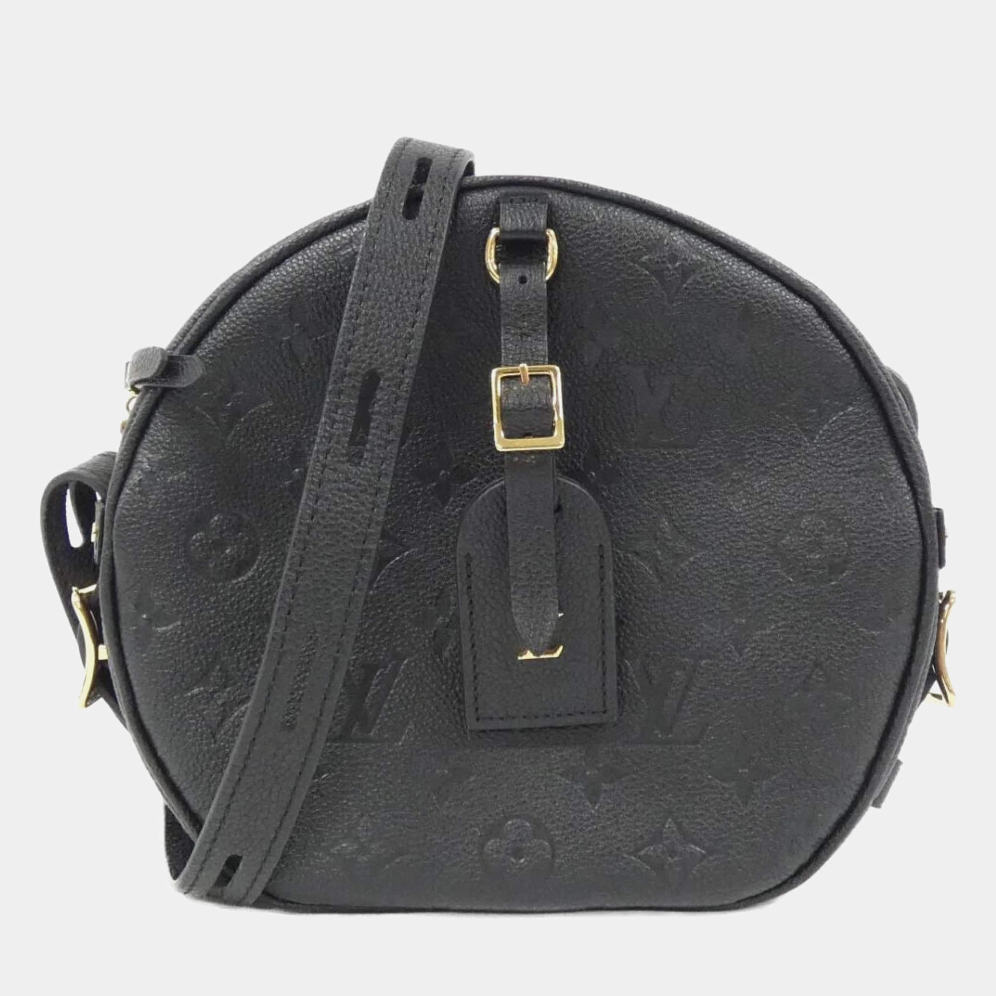 Louis Vuitton Black Monogram Empreinte Leather Boite Chapeau Souple MM Shoulder Bag